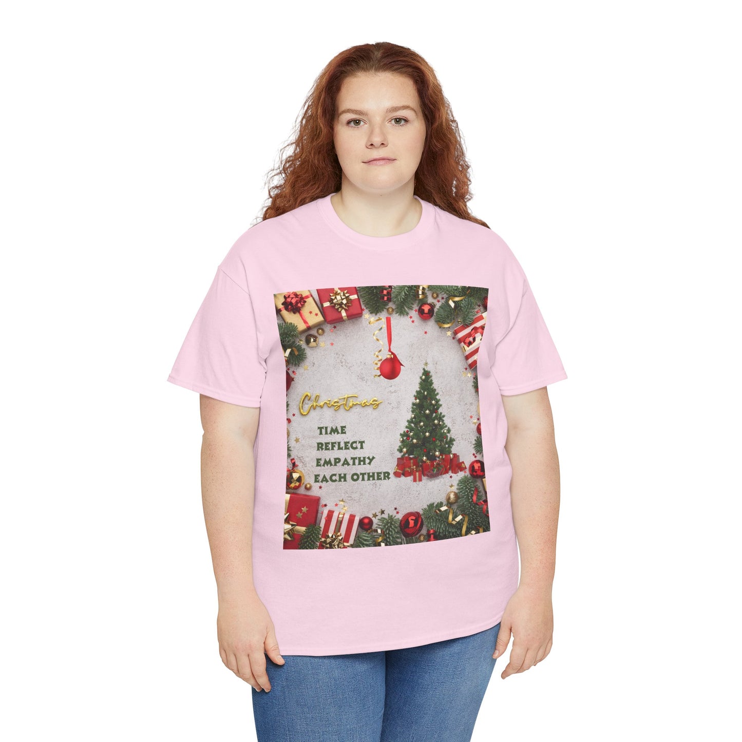 Christmas-Themed Unisex Heavy Cotton Tee, Holiday Gift, Festive Apparel, Family Gatherings, New Year Celebrations, Cute Christmas Shirt