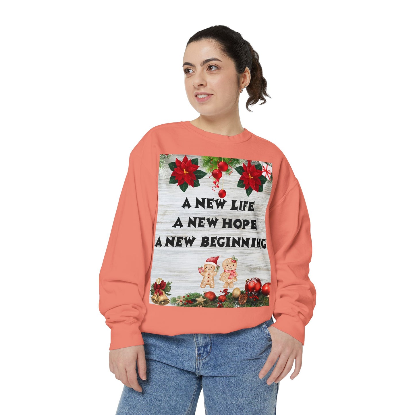 Cozy Holiday Sweatshirt - A New Life, New Hope, New Beginning, Christmas Gift, Unisex Apparel, Festive Wear, Winter Fashion