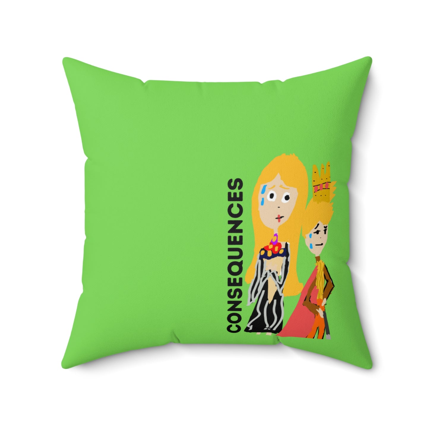 CONSEQUENCES ISAAC IDYER ARTS DESINGS Spun Polyester Square Pillow