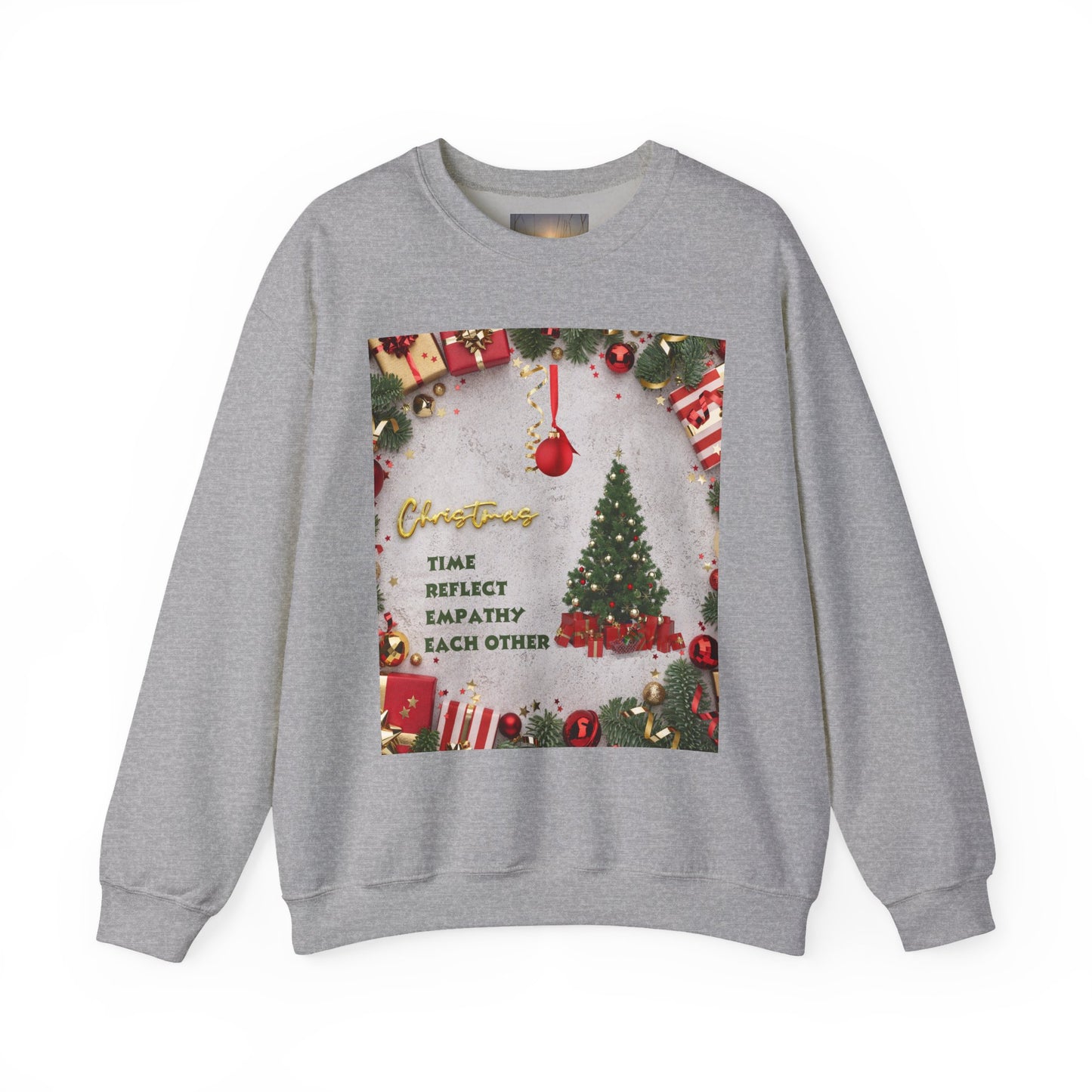 Cozy Christmas Sweatshirt - Reflect Empathy & Be A New You, Holiday Gift, Winter Fashion, Christmas Celebration, Unisex Crewneck