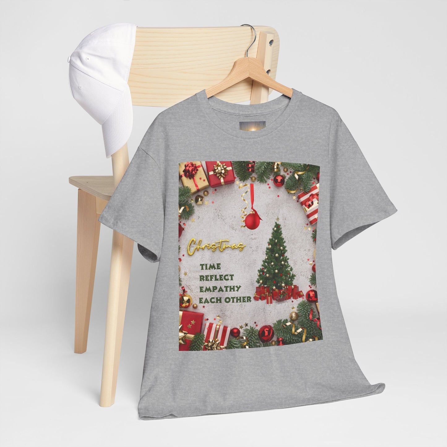 Christmas-Themed Unisex Heavy Cotton Tee, Holiday Gift, Festive Apparel, Family Gatherings, New Year Celebrations, Cute Christmas Shirt