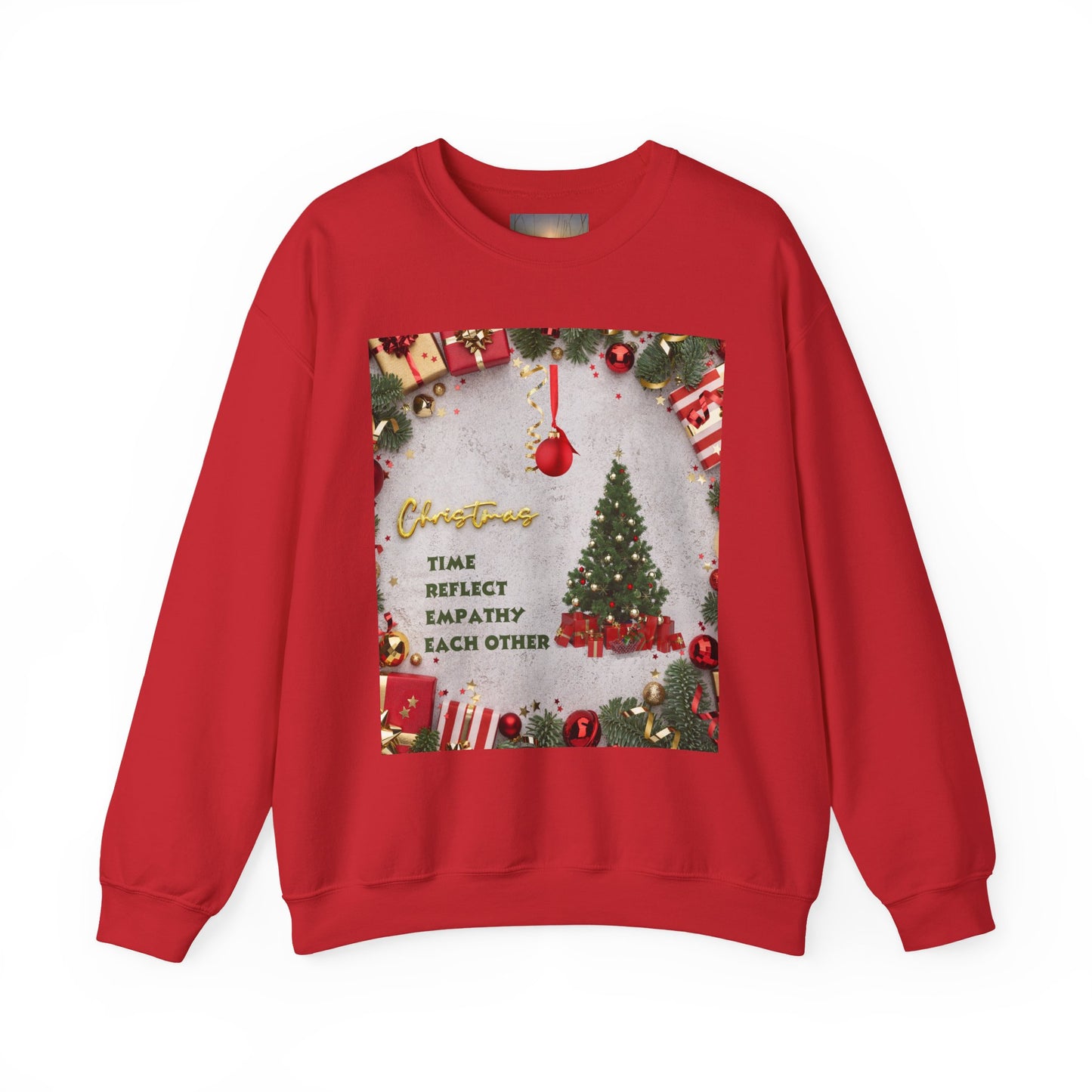 Cozy Christmas Sweatshirt - Reflect Empathy & Be A New You, Holiday Gift, Winter Fashion, Christmas Celebration, Unisex Crewneck