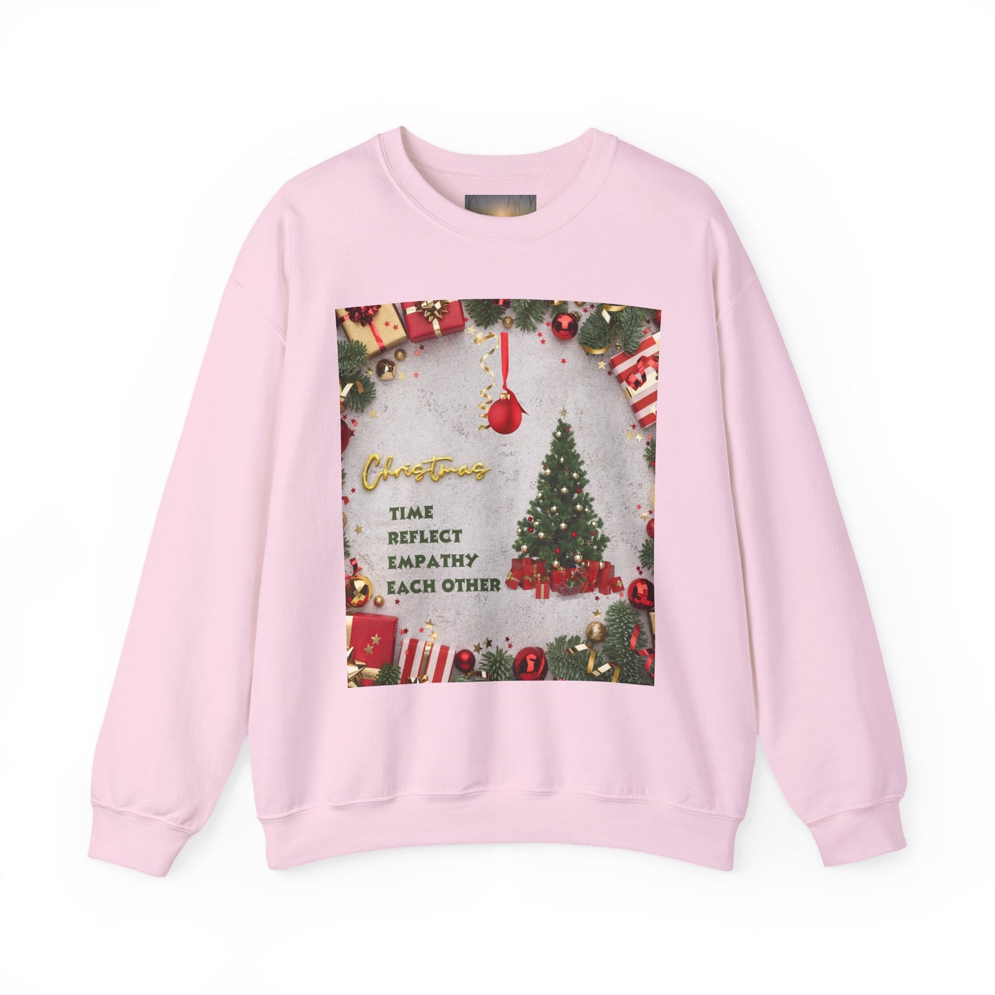Cozy Christmas Sweatshirt - Reflect Empathy & Be A New You, Holiday Gift, Winter Fashion, Christmas Celebration, Unisex Crewneck