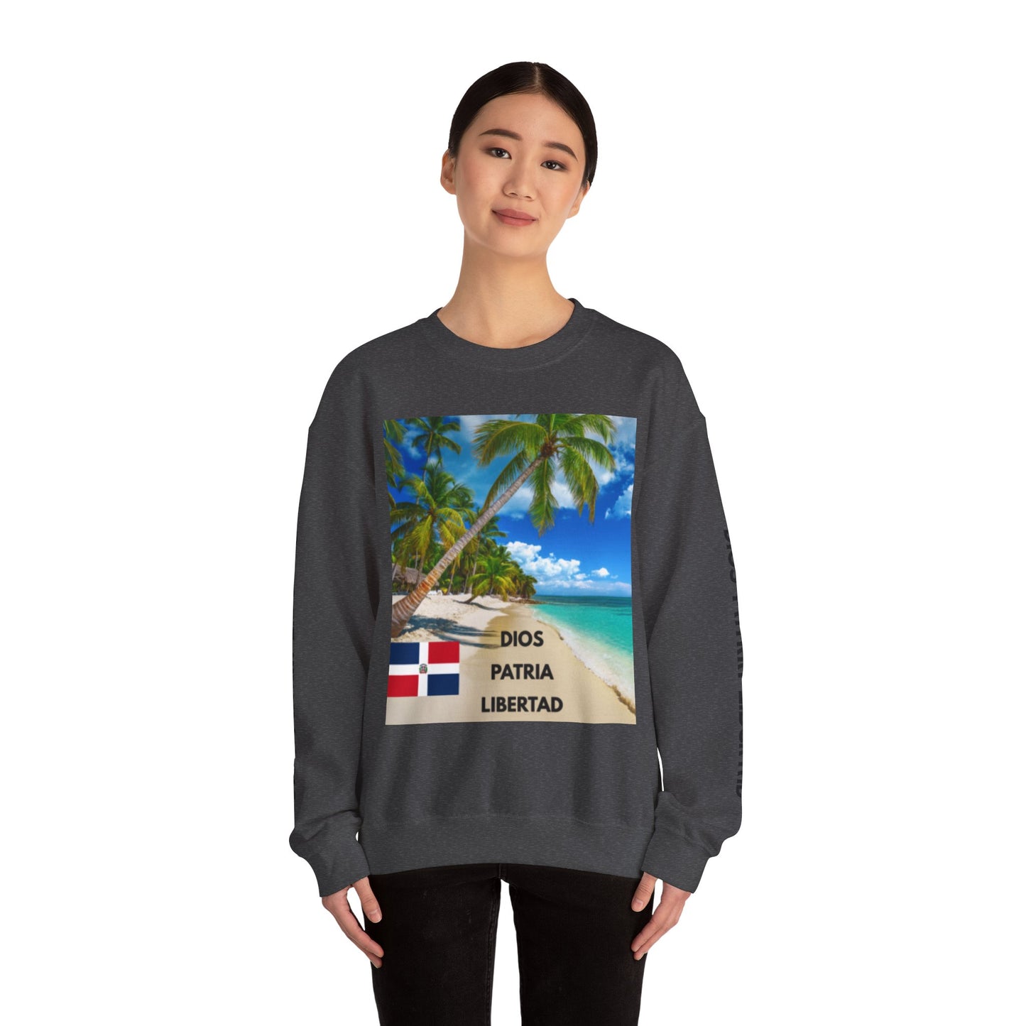 QUISQUEYA HERMOSA Tropical Paradise Sweatshirt - Dios Patria Libertad, Quisqueya Hermosa, Dominican Republic Gift, Beach Vibes, Unisex Crewneck