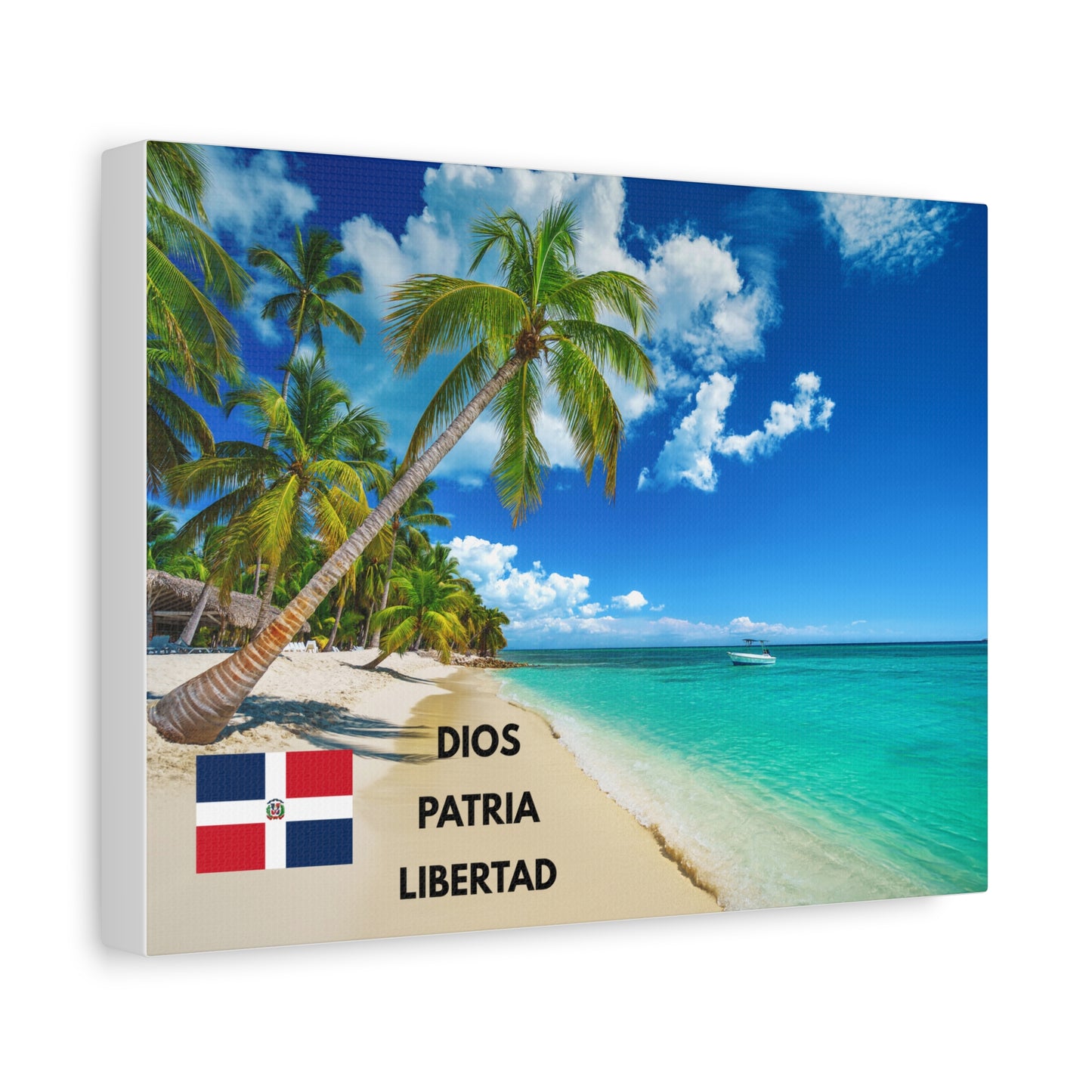 DOMINICAN REPUBLIC Tropical Wall Art, Dios Patria Libertad Canvas Print, Beach Decor, Island Vibes Decor, Caribbean Home Decoration, Gift for Travelers