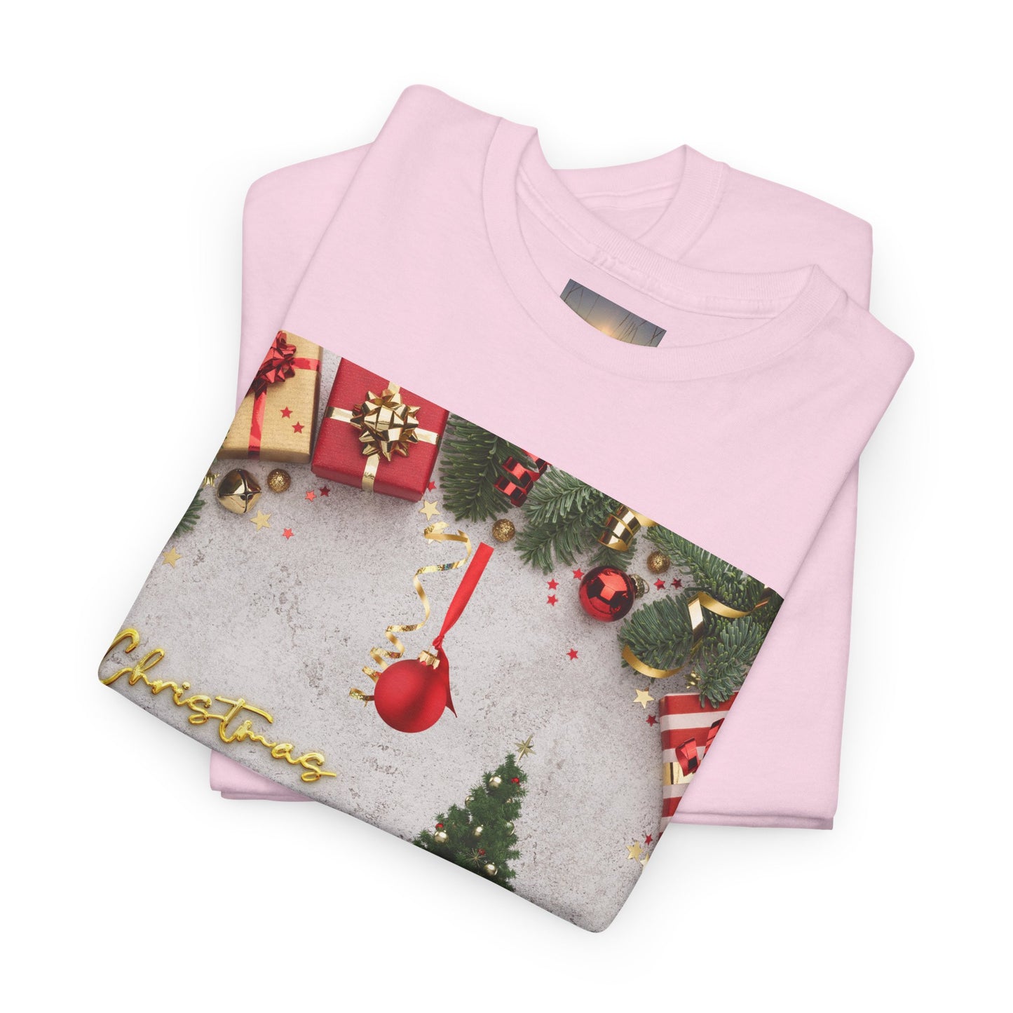 Christmas-Themed Unisex Heavy Cotton Tee, Holiday Gift, Festive Apparel, Family Gatherings, New Year Celebrations, Cute Christmas Shirt