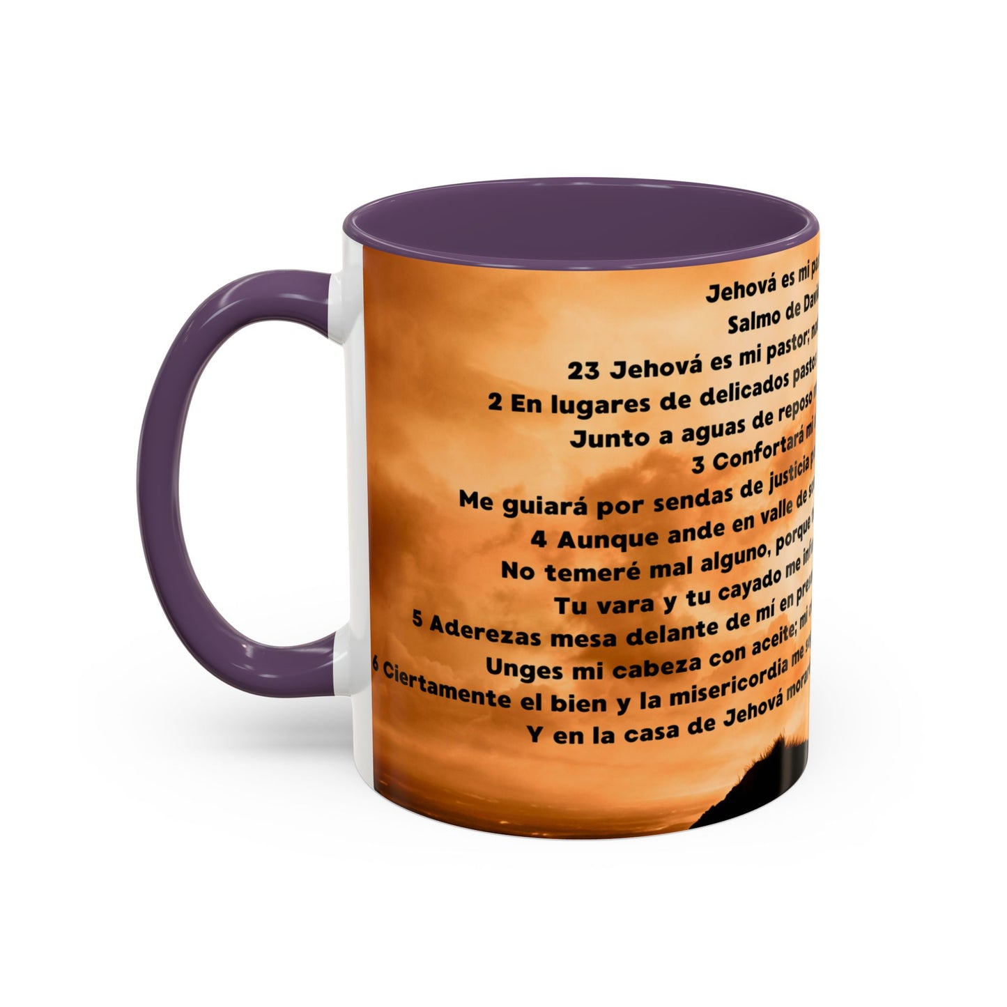 SALMO 23 Inspirational Lion Coffee Mug - Faith, Spirituality, Gift for Him/Her, Motivational Drinkware, Religious Home Decor
