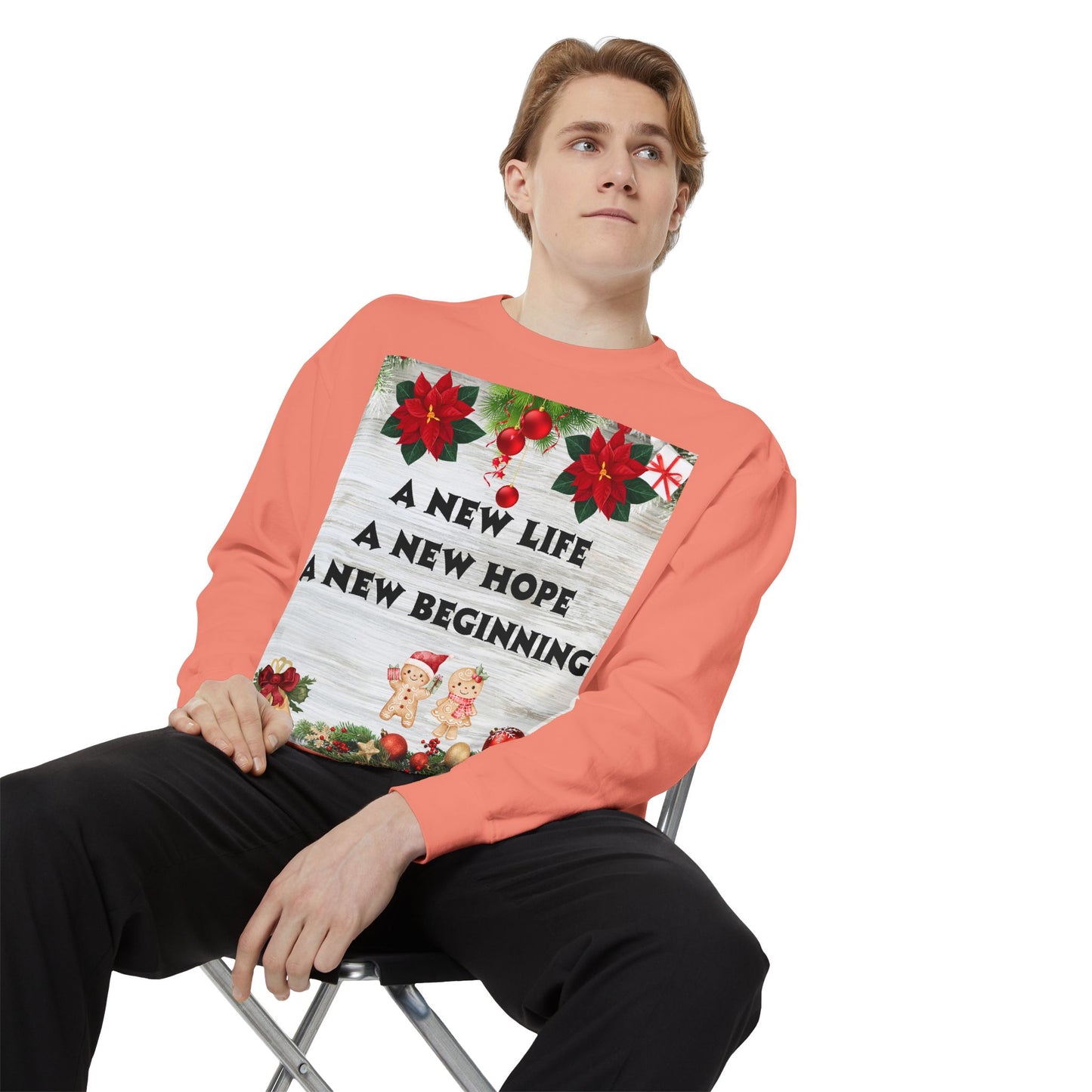 Cozy Holiday Sweatshirt - A New Life, New Hope, New Beginning, Christmas Gift, Unisex Apparel, Festive Wear, Winter Fashion