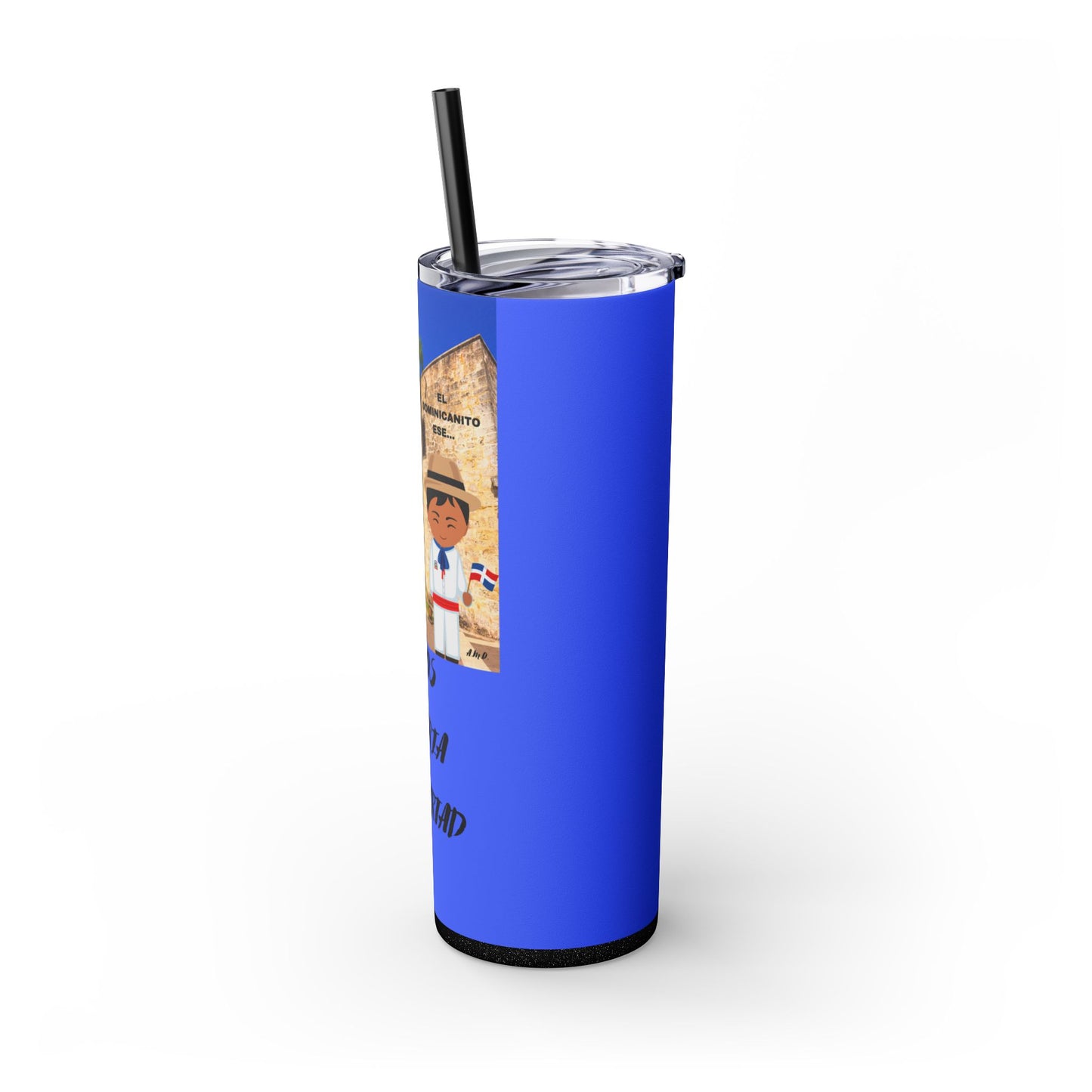 DOMINICAN REPUBLIC Vibrant Travel Tumbler, 20oz Skinny Tumbler with Straw - Perfect for Summer Adventures, Vacation, Gifts, Customizable