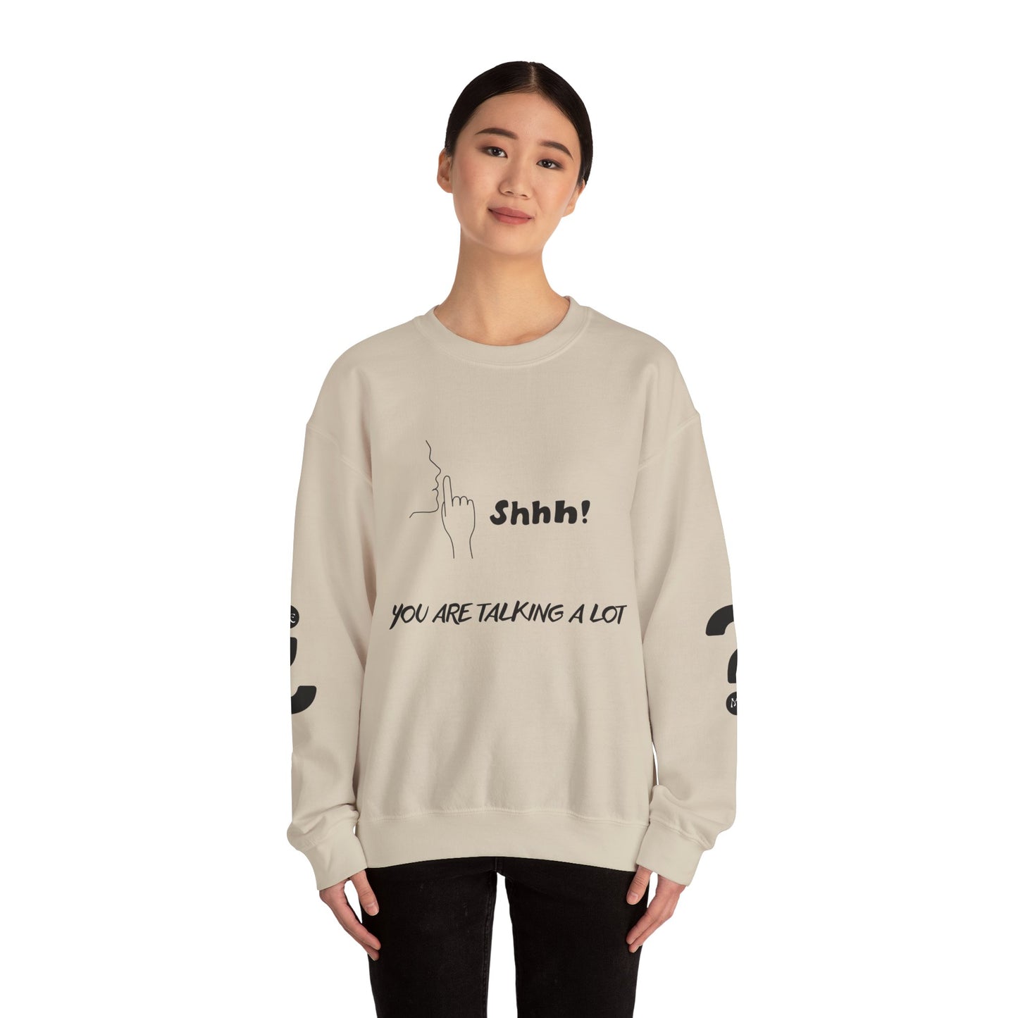 SHHH! SILENCE Unisex Humor Crewneck Sweatshirt: Funny Silence Design, Perfect for Gifting, Casual Wear, Birthday, Holidays, Conversation Starter