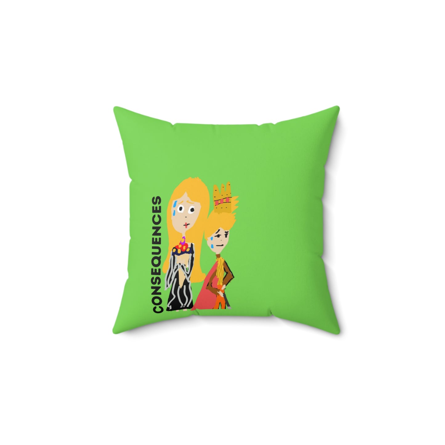 CONSEQUENCES ISAAC IDYER ARTS DESINGS Spun Polyester Square Pillow