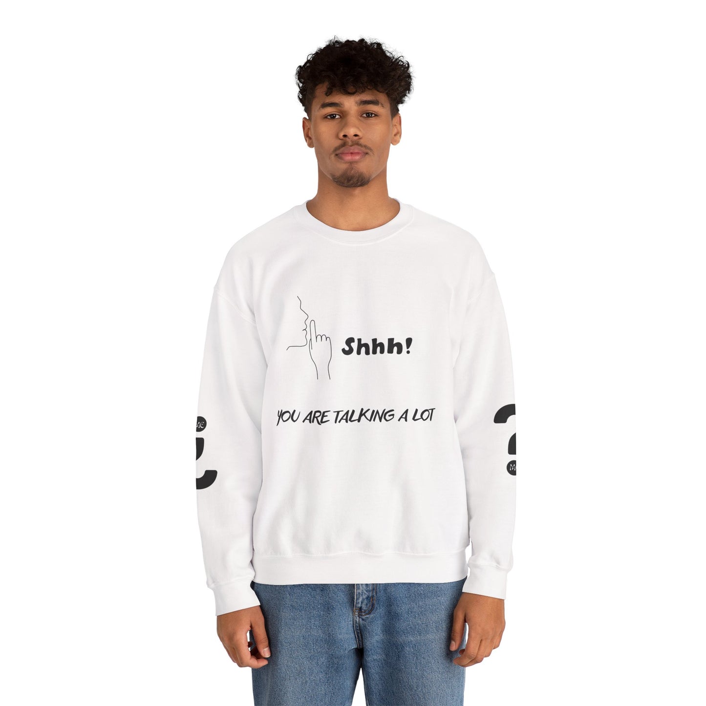 SHHH! SILENCE Unisex Humor Crewneck Sweatshirt: Funny Silence Design, Perfect for Gifting, Casual Wear, Birthday, Holidays, Conversation Starter