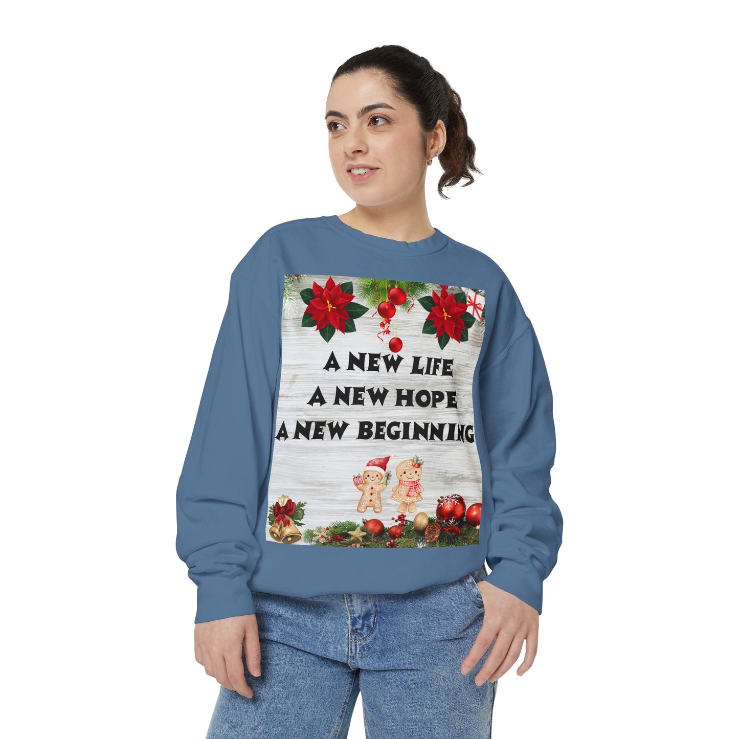 Cozy Holiday Sweatshirt - A New Life, New Hope, New Beginning, Christmas Gift, Unisex Apparel, Festive Wear, Winter Fashion