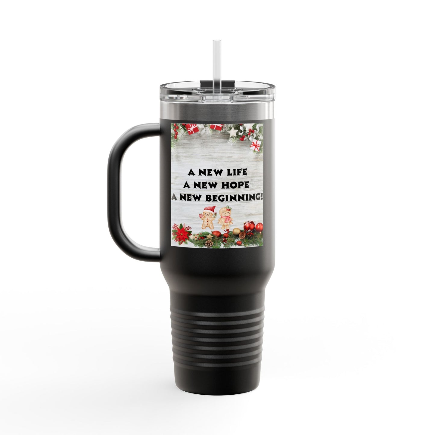 Holiday Insulated Travel Mug, 40oz | Christmas Gift, Travel Coffee Cup, Winter Drinkware, Reusable Mug, Eco-Friendly Beverage Container