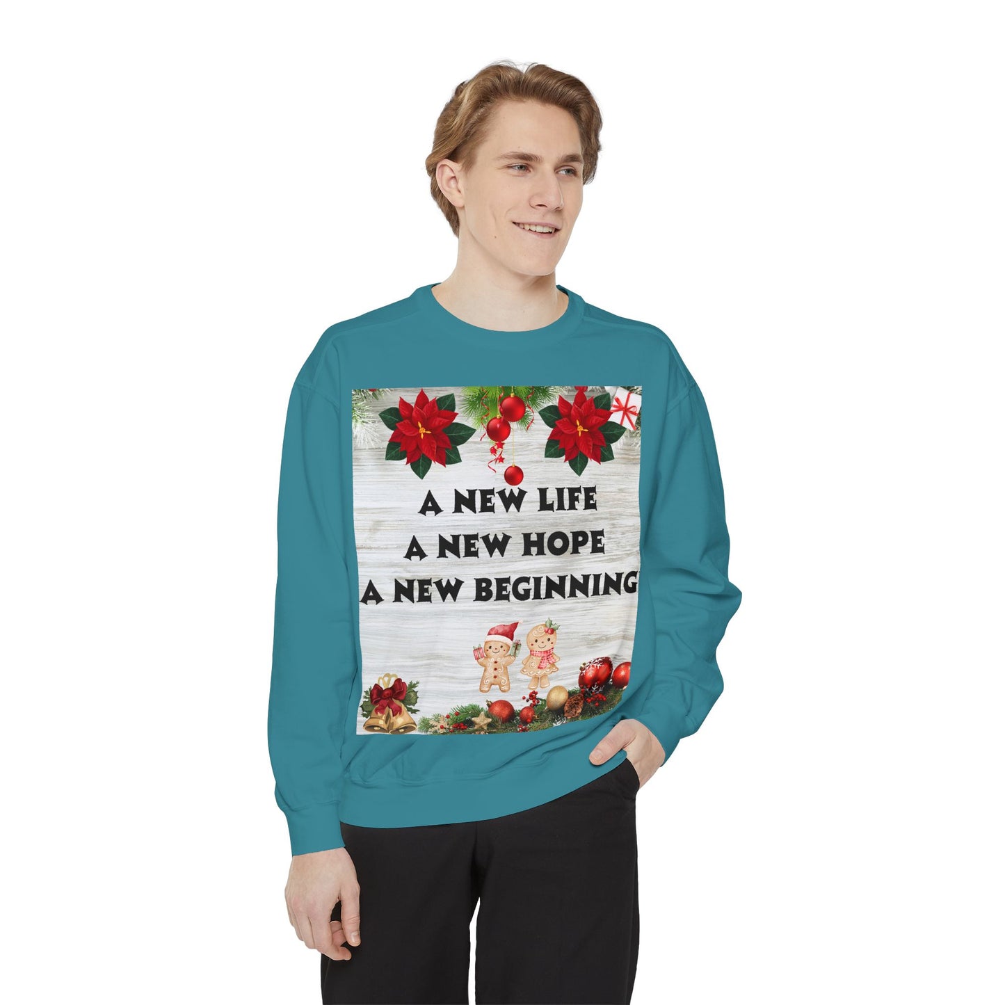 Cozy Holiday Sweatshirt - A New Life, New Hope, New Beginning, Christmas Gift, Unisex Apparel, Festive Wear, Winter Fashion