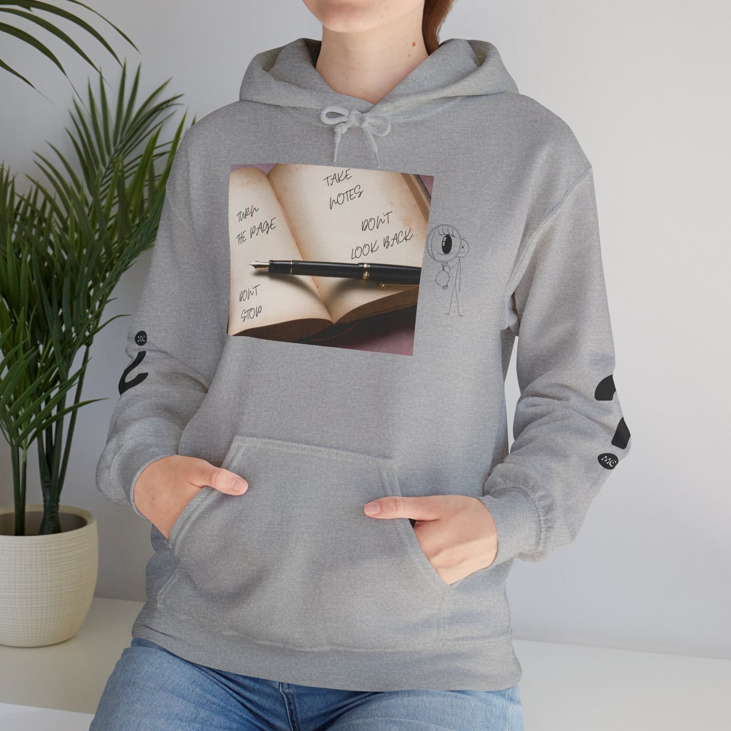 TURN THE PAGE Inspirational Quote Hoodie, Cozy Sweatshirt for Writers, Motivational Gift, Book Lover Apparel, Perfect for Holidays
