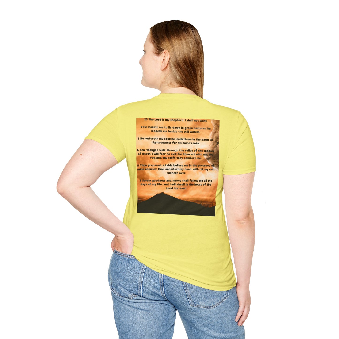 PSALM 23 Comfortable Faith-Inspired T-Shirt with Psalm 23 Design, Spiritual Tee, Christian Apparel, Inspirational Gifts, Everyday Wear