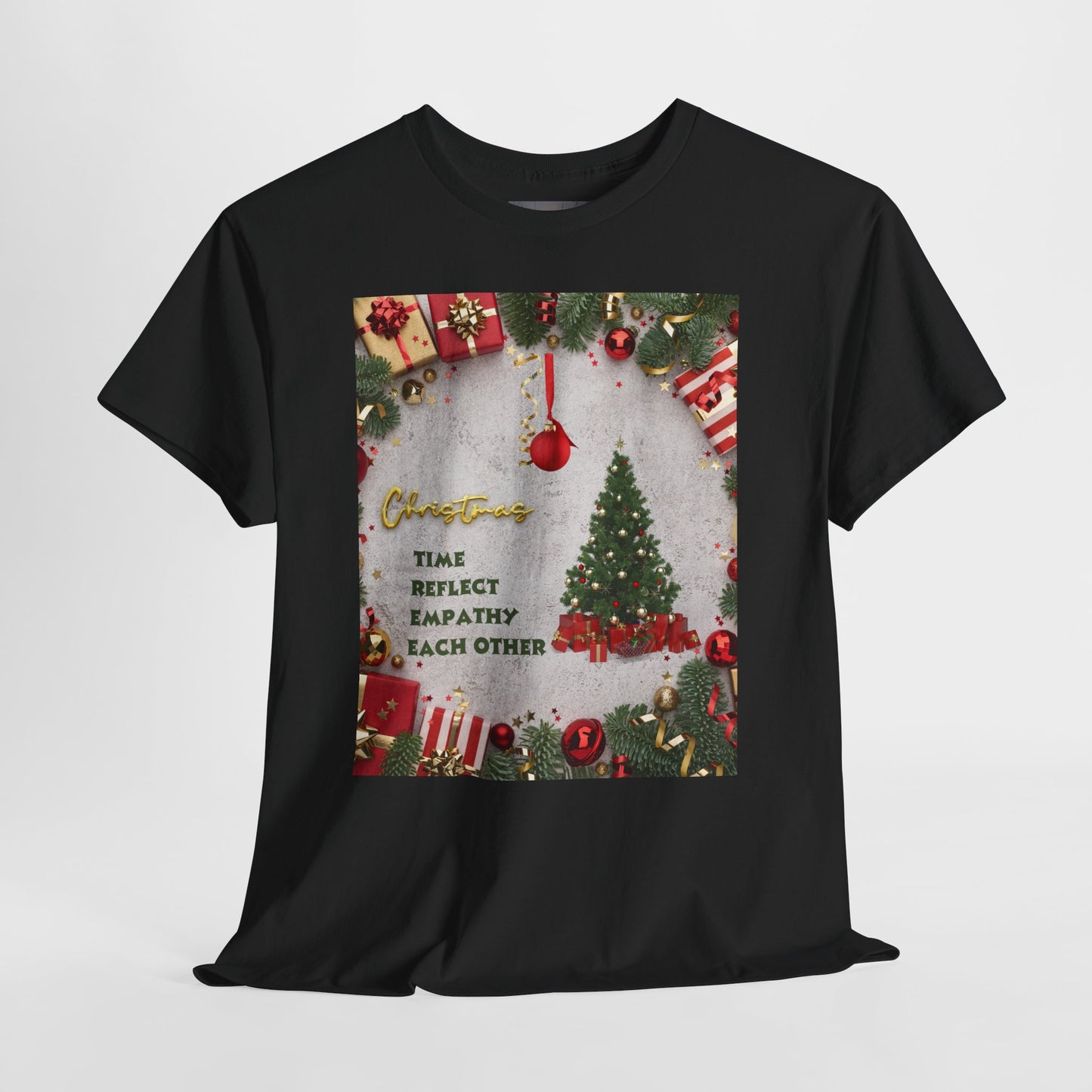 Christmas-Themed Unisex Heavy Cotton Tee, Holiday Gift, Festive Apparel, Family Gatherings, New Year Celebrations, Cute Christmas Shirt