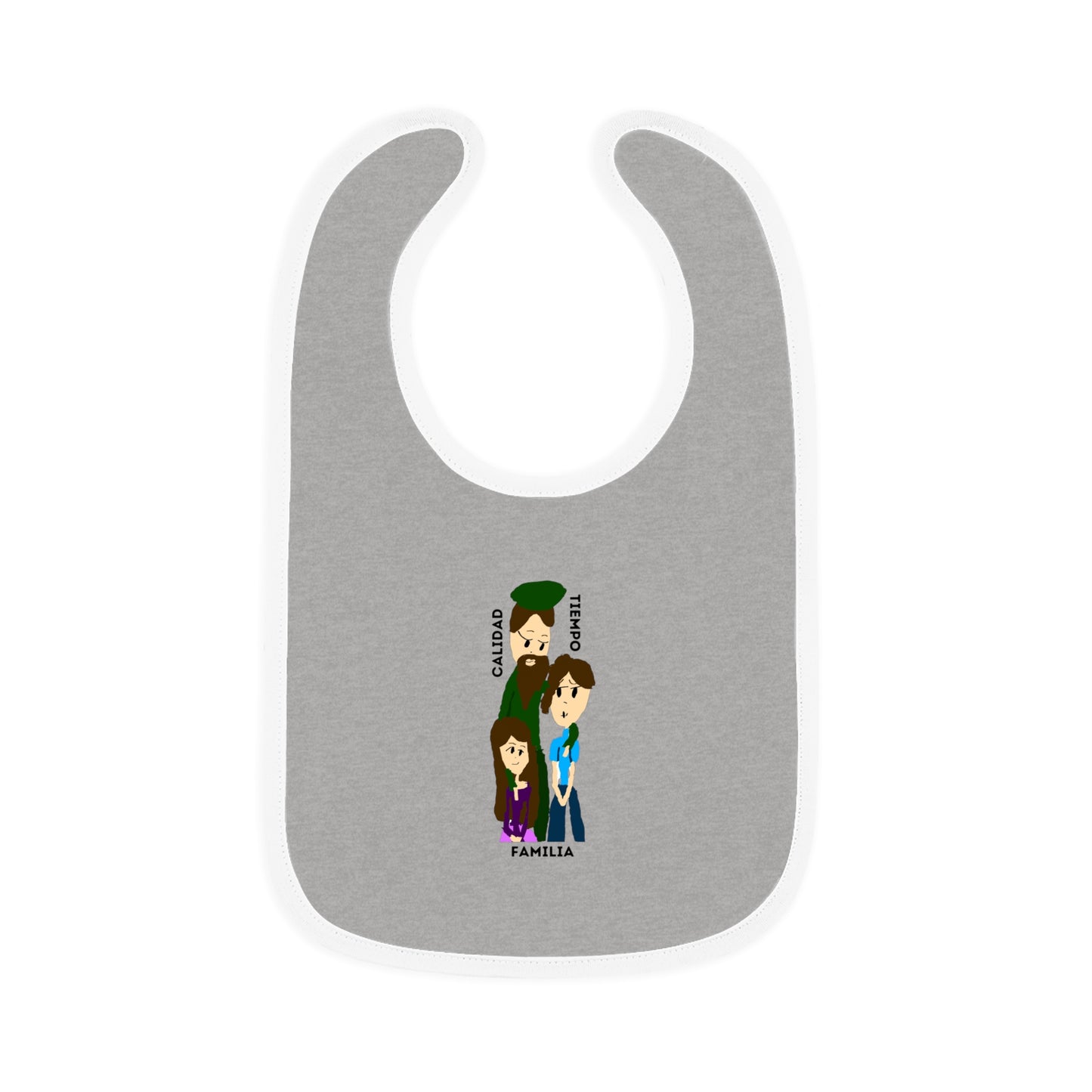 CALIDAD TIEMPO FAMILIA ISAAC IDYER ARTS DESINGS Baby Contrast Trim Jersey Bib