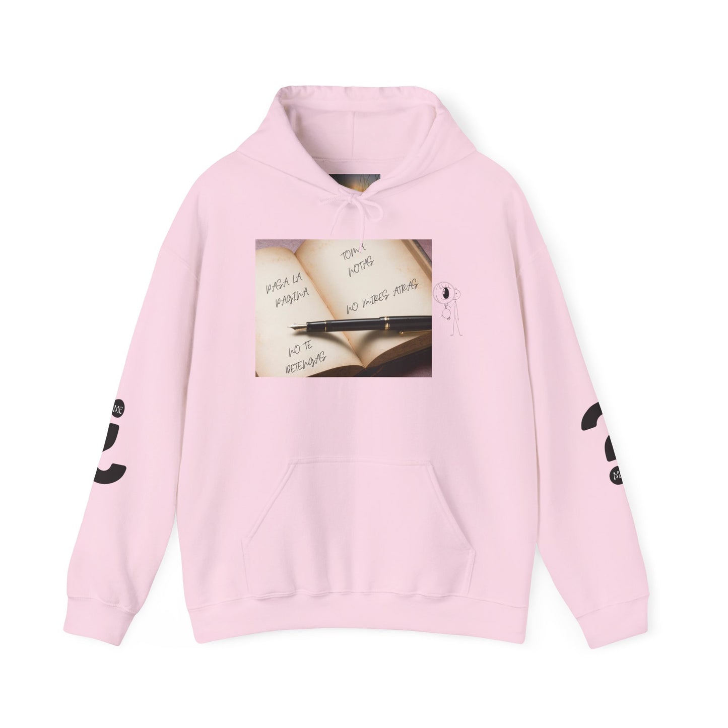 PASA LA PAGINA Inspirational Unisex Hoodie, Motivational Sweatshirt, Cozy Gift for Students, Printable Hoodie, Note-Taking Style