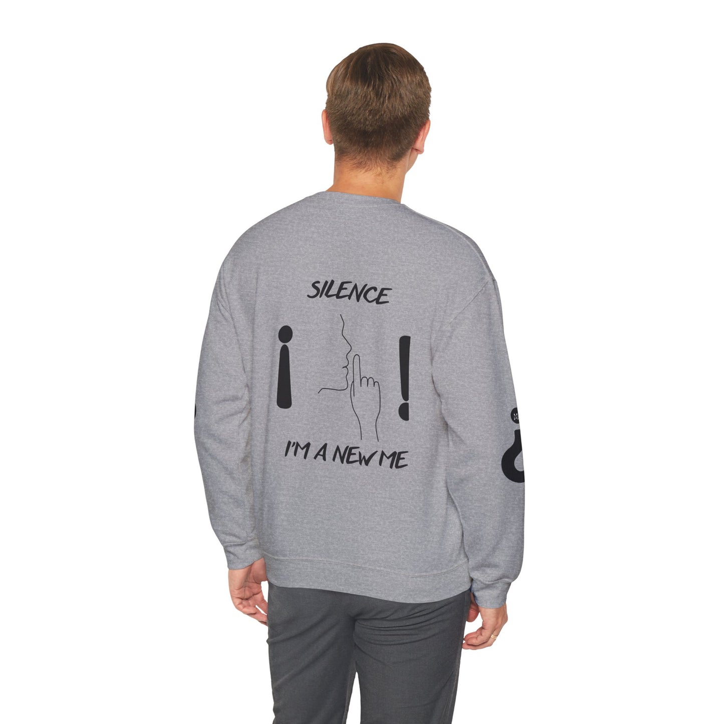SHHH! SILENCE Unisex Humor Crewneck Sweatshirt: Funny Silence Design, Perfect for Gifting, Casual Wear, Birthday, Holidays, Conversation Starter
