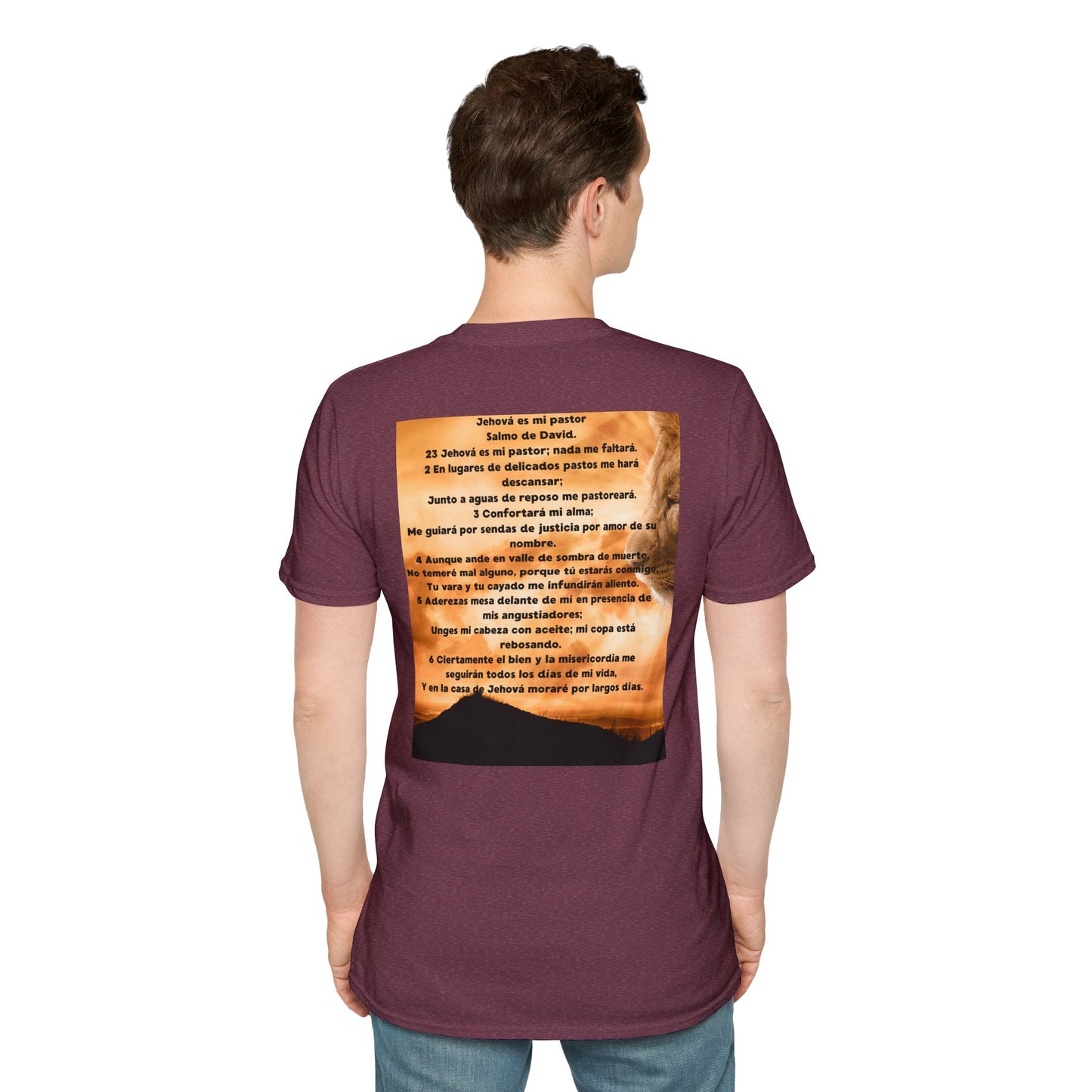 SALMOS 23 Inspirational Unisex T-Shirt with Psalm 23 Design, Motivational Gift for Friends, Faith-Based Apparel, Religious Shirt, Casual Wear