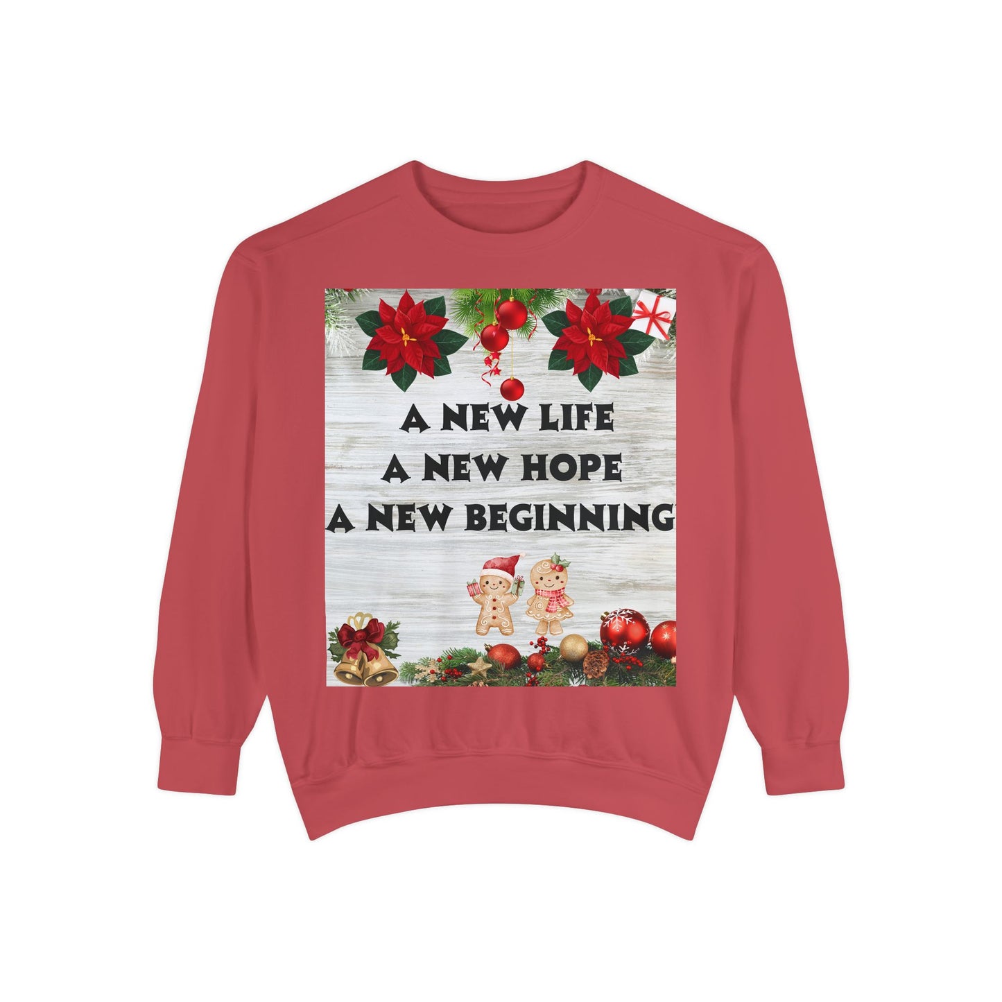 Cozy Holiday Sweatshirt - A New Life, New Hope, New Beginning, Christmas Gift, Unisex Apparel, Festive Wear, Winter Fashion