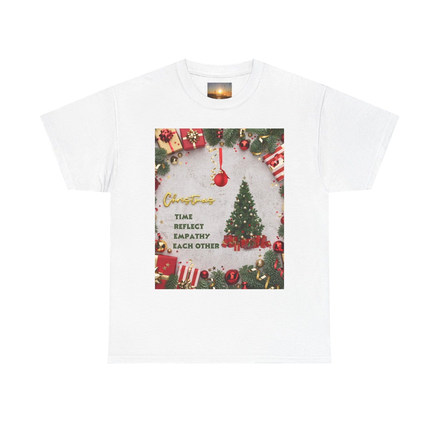 Christmas-Themed Unisex Heavy Cotton Tee, Holiday Gift, Festive Apparel, Family Gatherings, New Year Celebrations, Cute Christmas Shirt