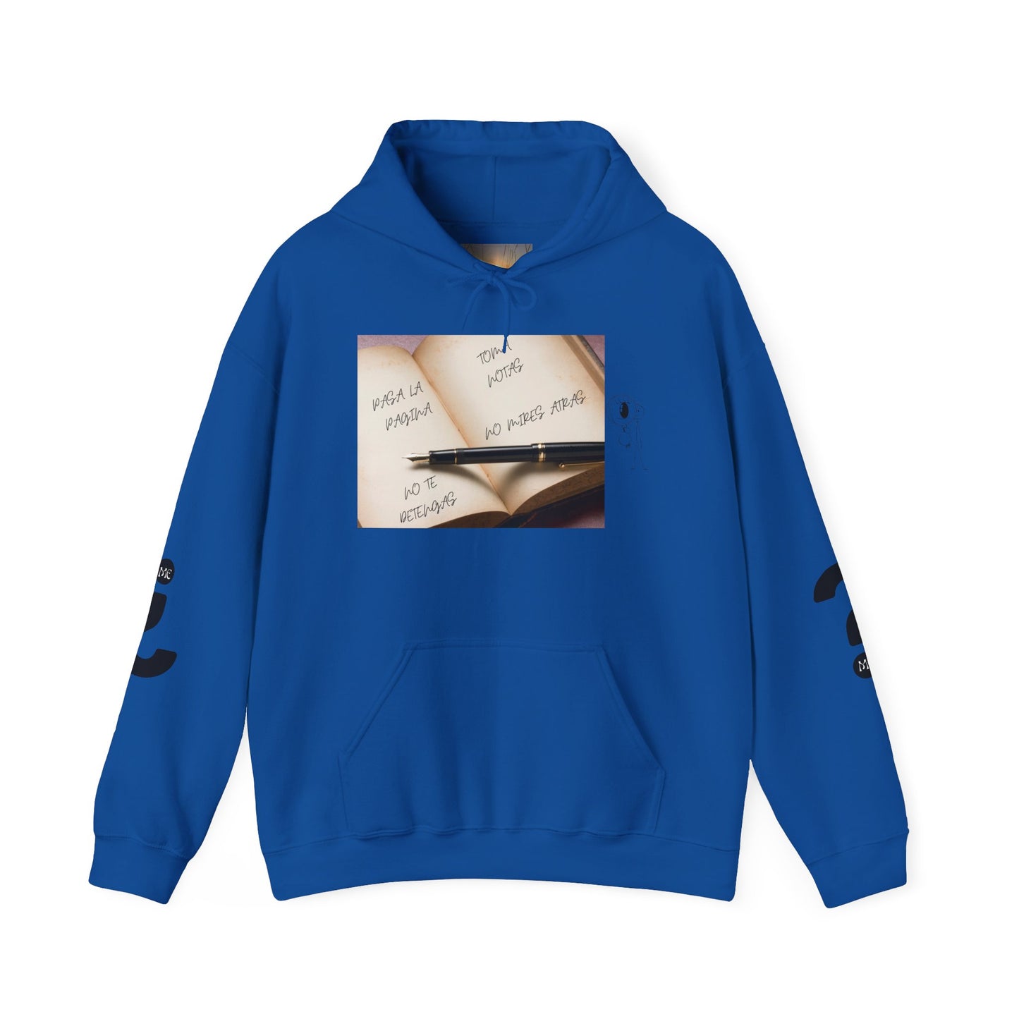PASA LA PAGINA Inspirational Unisex Hoodie, Motivational Sweatshirt, Cozy Gift for Students, Printable Hoodie, Note-Taking Style