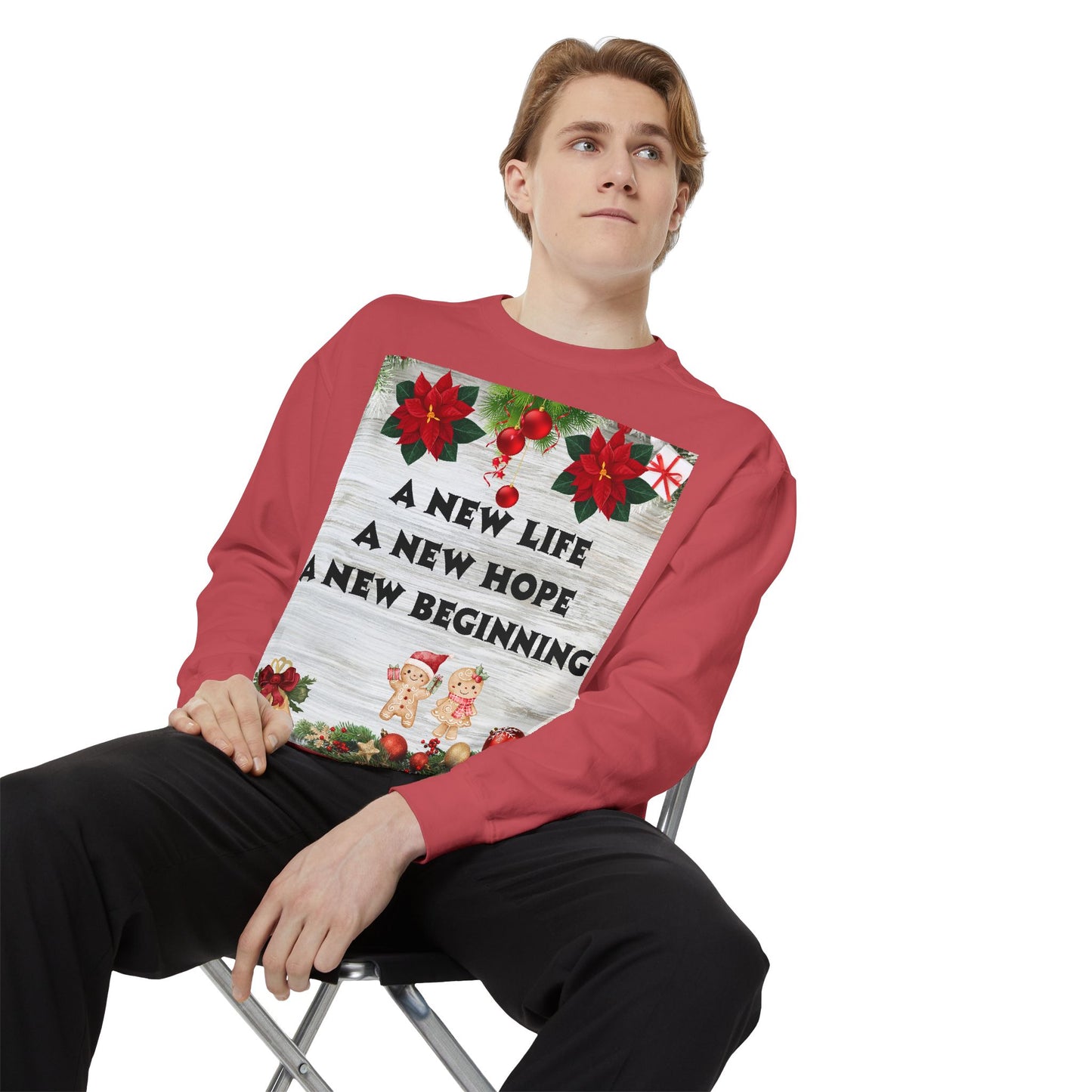Cozy Holiday Sweatshirt - A New Life, New Hope, New Beginning, Christmas Gift, Unisex Apparel, Festive Wear, Winter Fashion