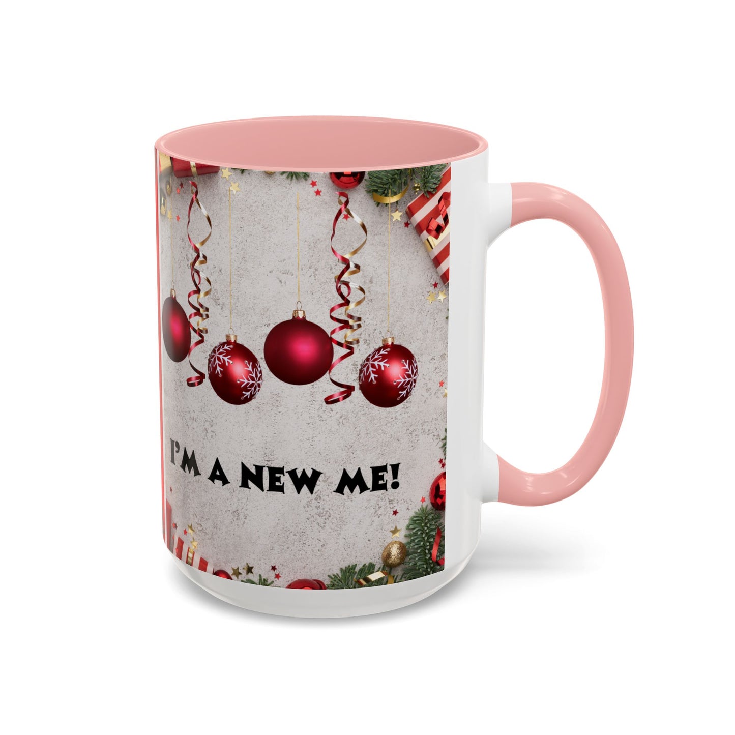 Festive Accent Coffee Mug for New Beginnings, Holiday Gift for Friends, Christmas Celebration, Unique Home Decor, Motivational Drinkware
