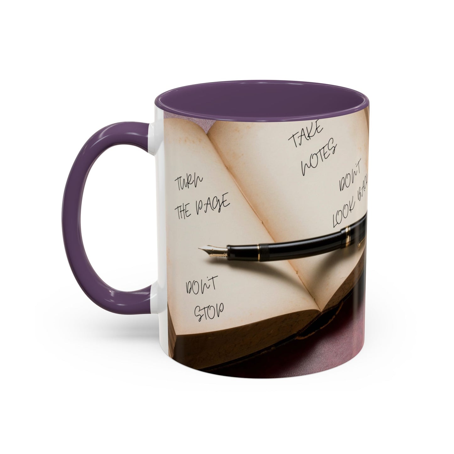 TURN THE PAGE NO TE DETENGAS Inspirational Accent Coffee Mug - Motivational Quotes, Perfect for Home or Office, Gift for Friends, Encouragement, Self-care