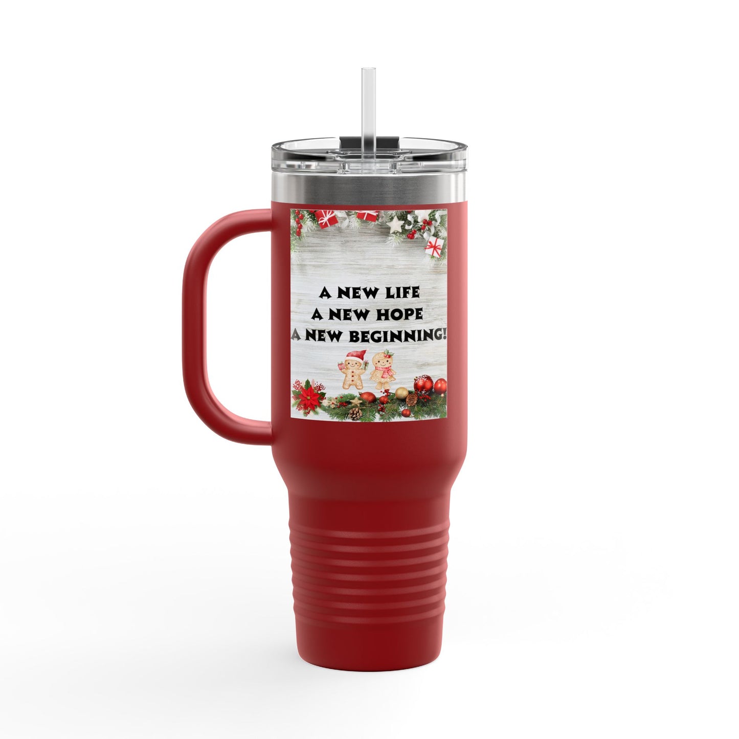 Holiday Insulated Travel Mug, 40oz | Christmas Gift, Travel Coffee Cup, Winter Drinkware, Reusable Mug, Eco-Friendly Beverage Container