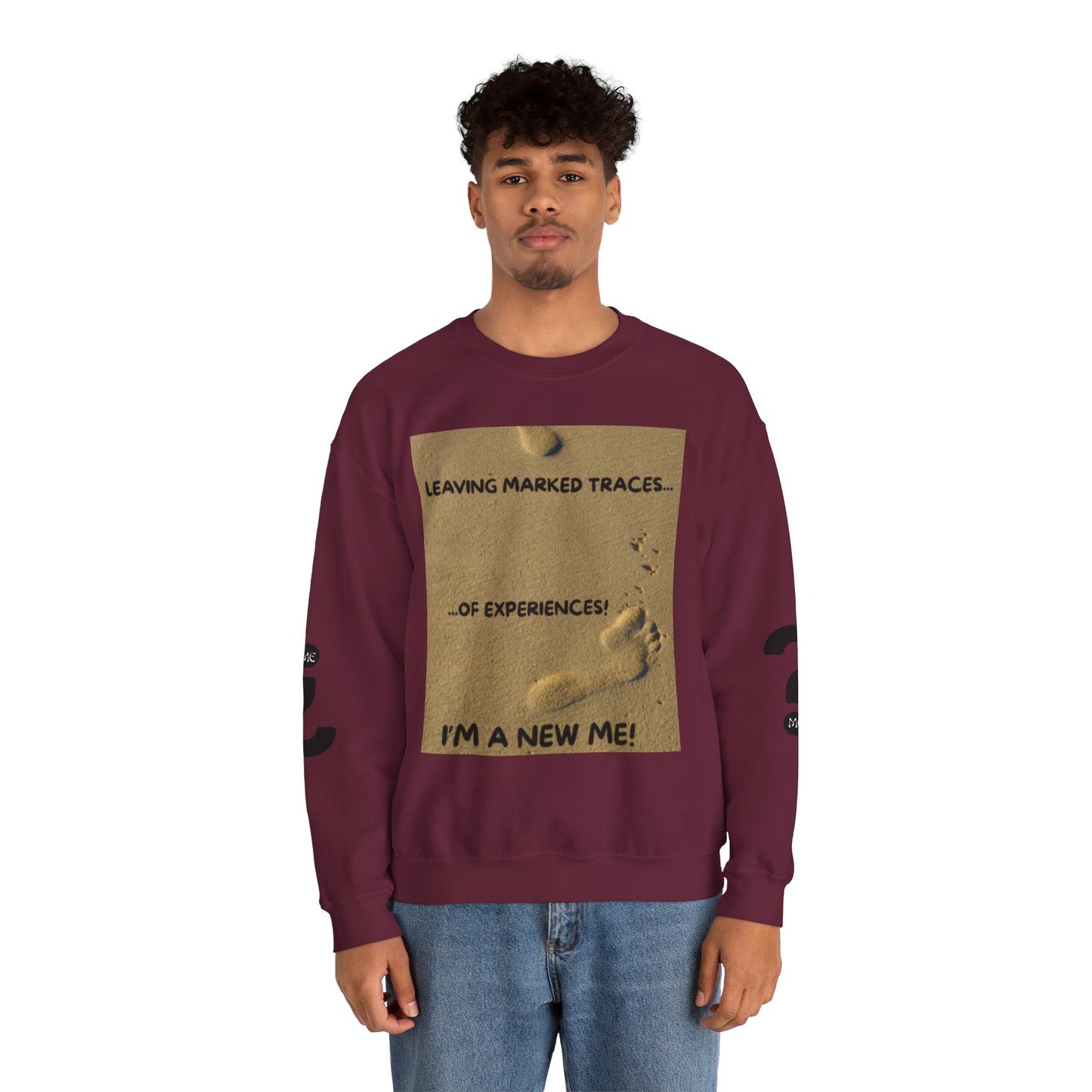 LEAVING MARKED TRACES New Beginnings Crewneck Sweatshirt | Inspirational Gift, Motivational Apparel, Unisex Fashion, Casual Wear, Self-Improvement