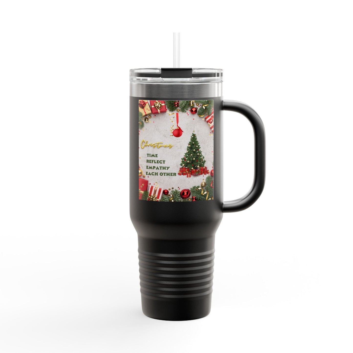 Holiday Insulated Travel Mug, 40oz | Christmas Gift, Travel Coffee Cup, Winter Drinkware, Reusable Mug, Eco-Friendly Beverage Container