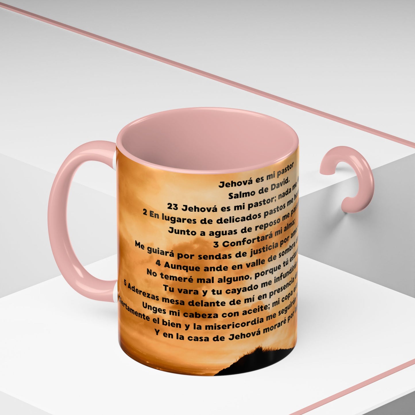 SALMO 23 Inspirational Lion Coffee Mug - Faith, Spirituality, Gift for Him/Her, Motivational Drinkware, Religious Home Decor