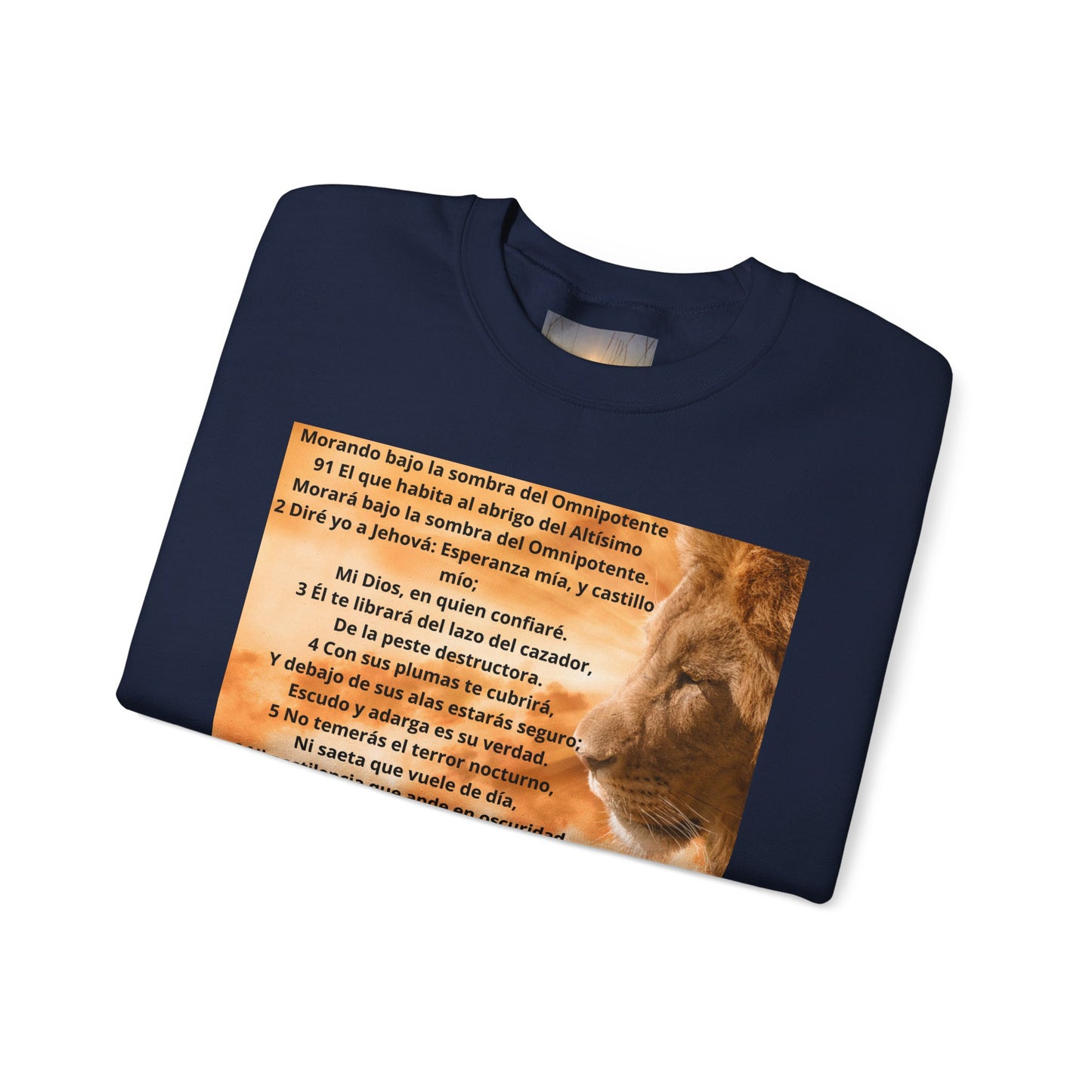 SALMO 91 Inspirational Lion Sweatshirt, Crewneck Sweater, Motivational Gift, Unisex Fashion, Animal Lover Apparel, Cozy Everyday Wear