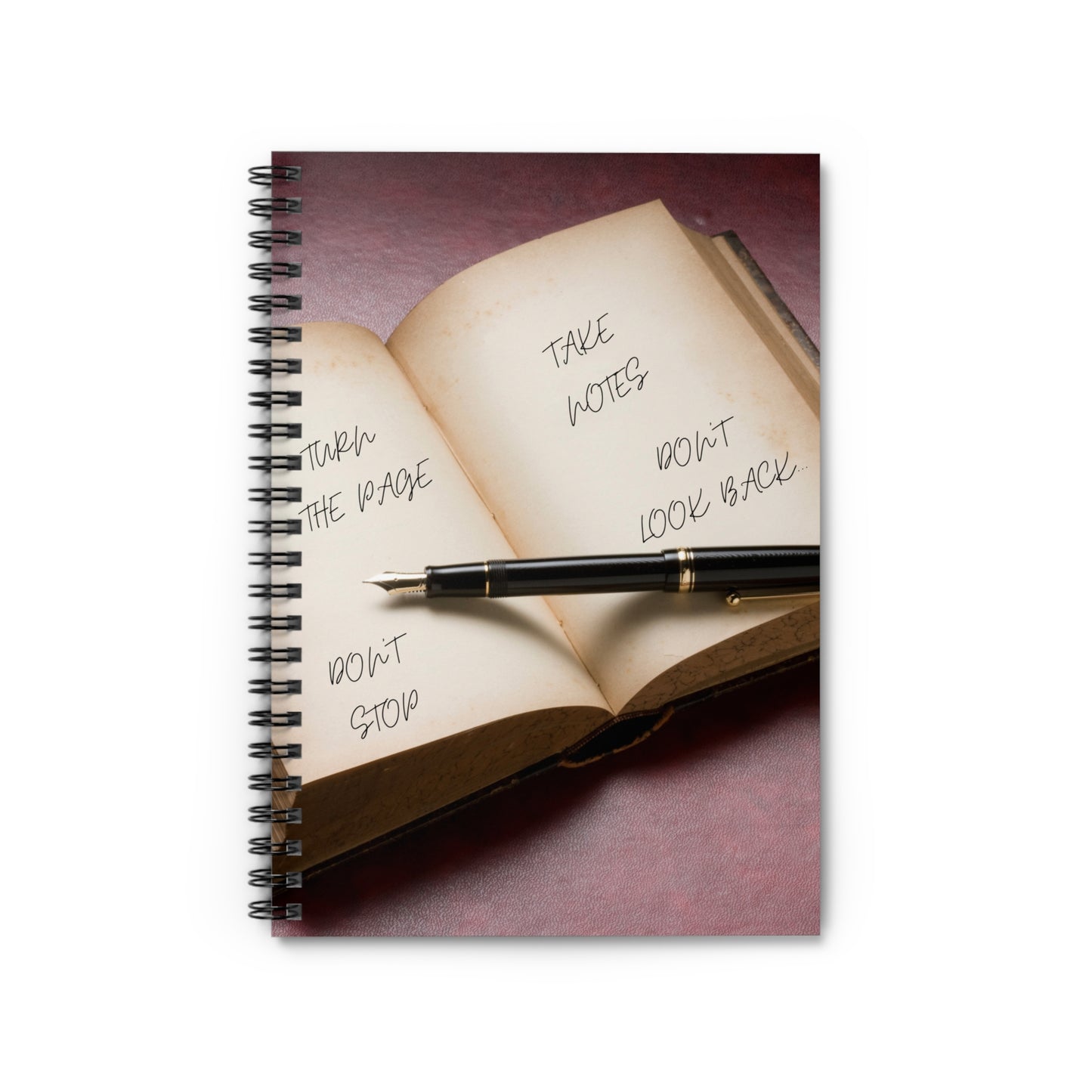 TURN THE PAGE Inspirational Spiral Notebook - Take Notes, Journal, Educational, Gift Idea, Motivational Quote, Self-Help Tool