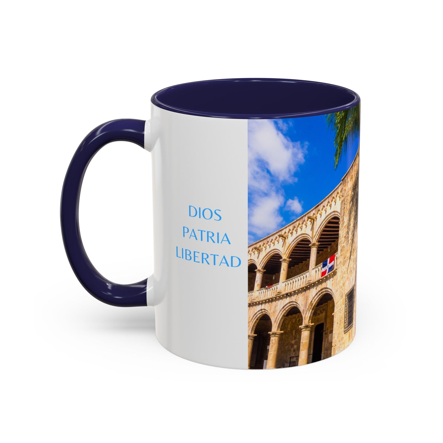 DIOS PATRIA LIBERTAD EL DOMINICANITO ESE Accent Coffee Mug, 11oz