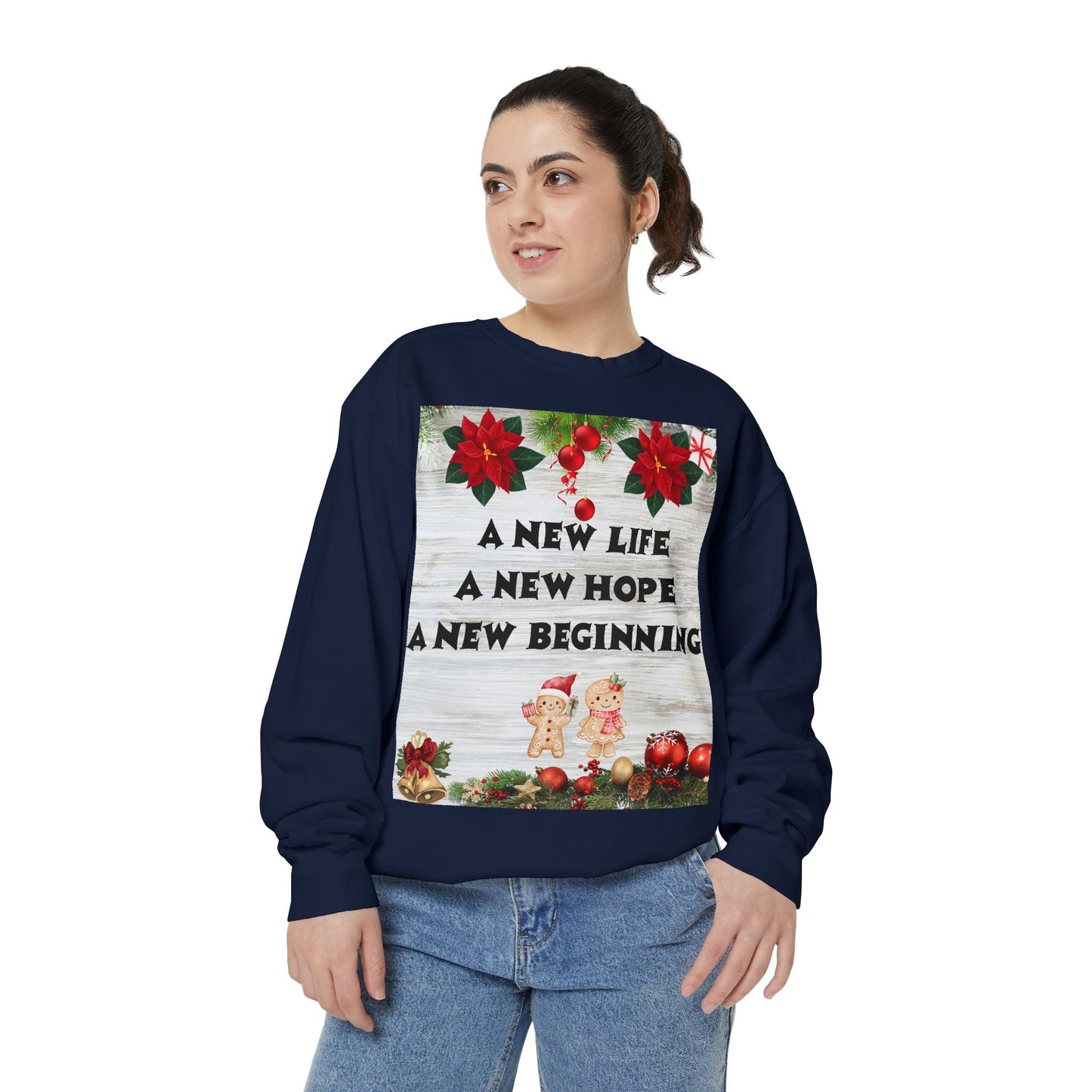 Cozy Holiday Sweatshirt - A New Life, New Hope, New Beginning, Christmas Gift, Unisex Apparel, Festive Wear, Winter Fashion