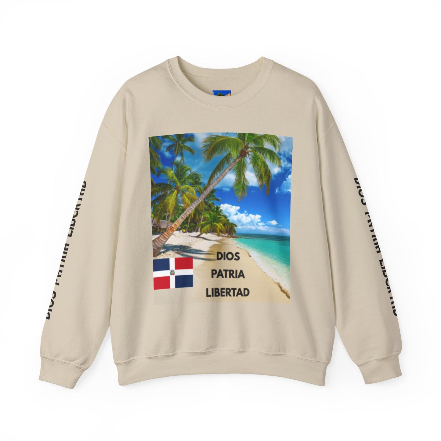 QUISQUEYA HERMOSA Tropical Paradise Sweatshirt - Dios Patria Libertad, Quisqueya Hermosa, Dominican Republic Gift, Beach Vibes, Unisex Crewneck