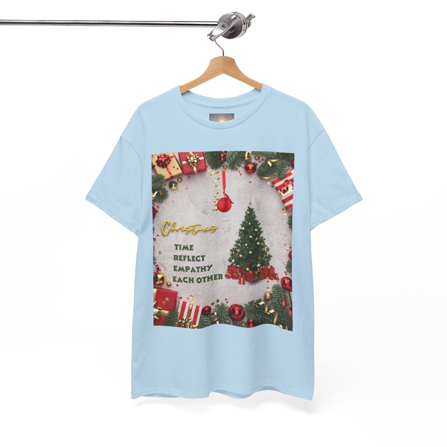 Christmas-Themed Unisex Heavy Cotton Tee, Holiday Gift, Festive Apparel, Family Gatherings, New Year Celebrations, Cute Christmas Shirt