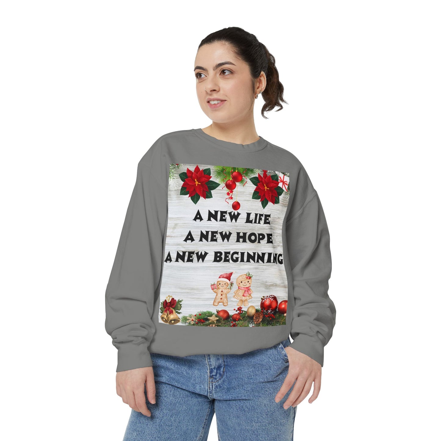 Cozy Holiday Sweatshirt - A New Life, New Hope, New Beginning, Christmas Gift, Unisex Apparel, Festive Wear, Winter Fashion