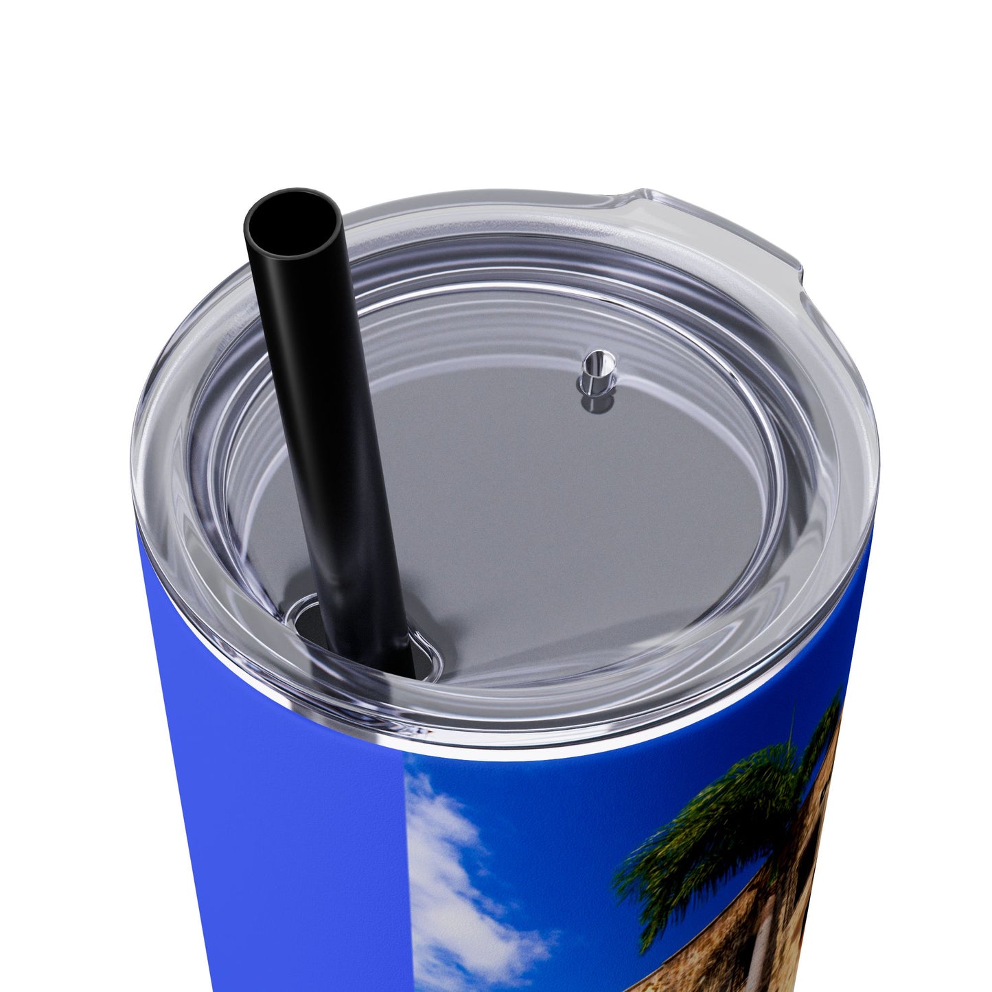 DOMINICAN REPUBLIC Vibrant Travel Tumbler, 20oz Skinny Tumbler with Straw - Perfect for Summer Adventures, Vacation, Gifts, Customizable