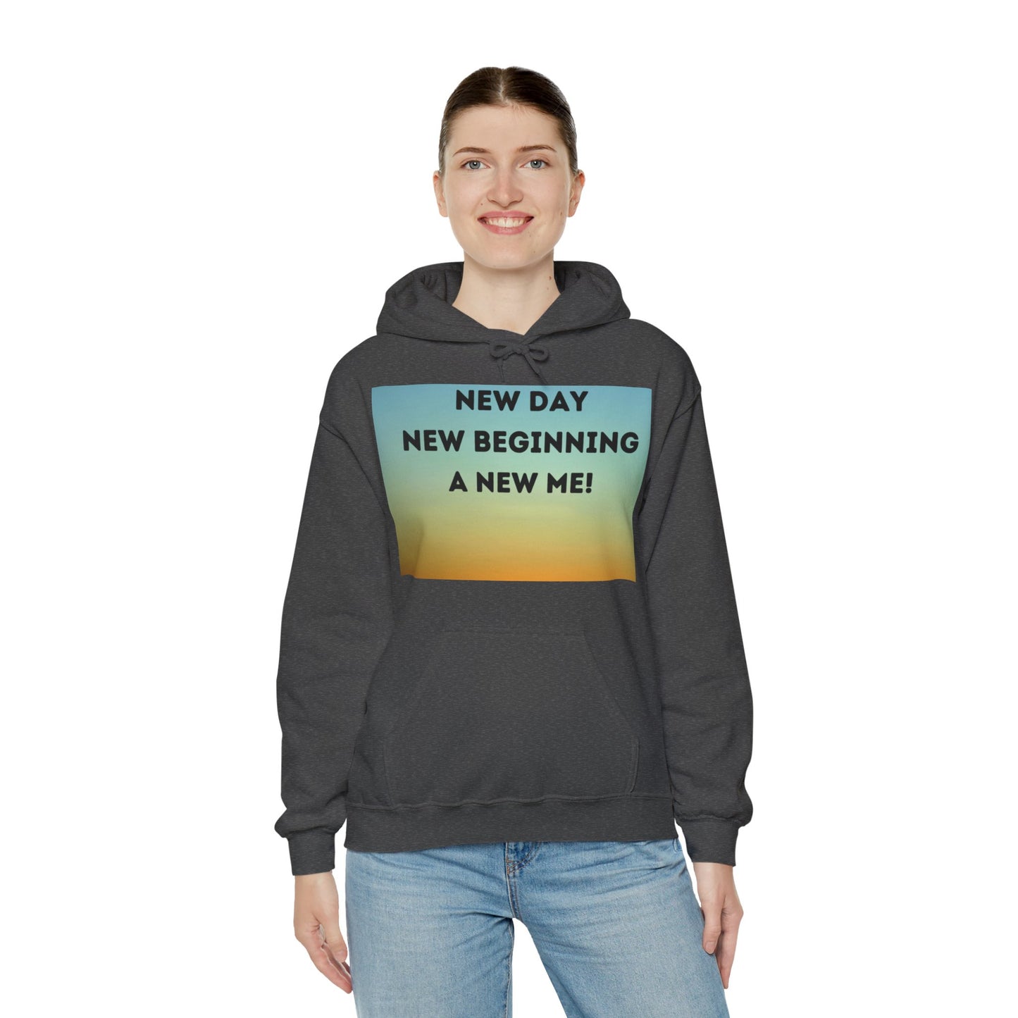 NEW DAY NEW BEGINNING A NEW ME Unisex Heavy Blend™ Hooded Sweatshirt