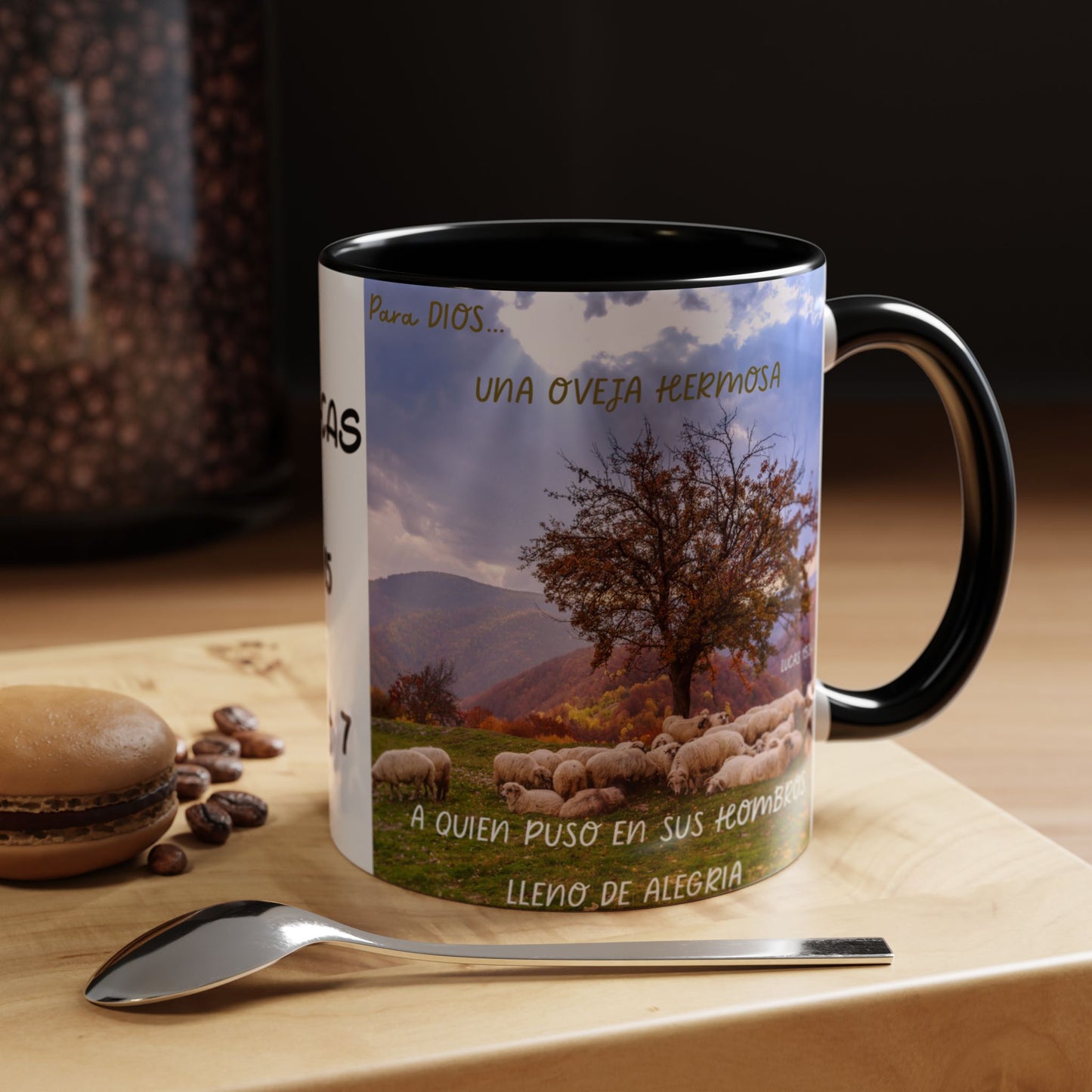 OVEJA NEGRA Personalized Accent Coffee Mug for Sheep Lovers, Custom Birthday Gift, Rustic Farmhouse Decor, Animal Mug, Unique Gift Idea