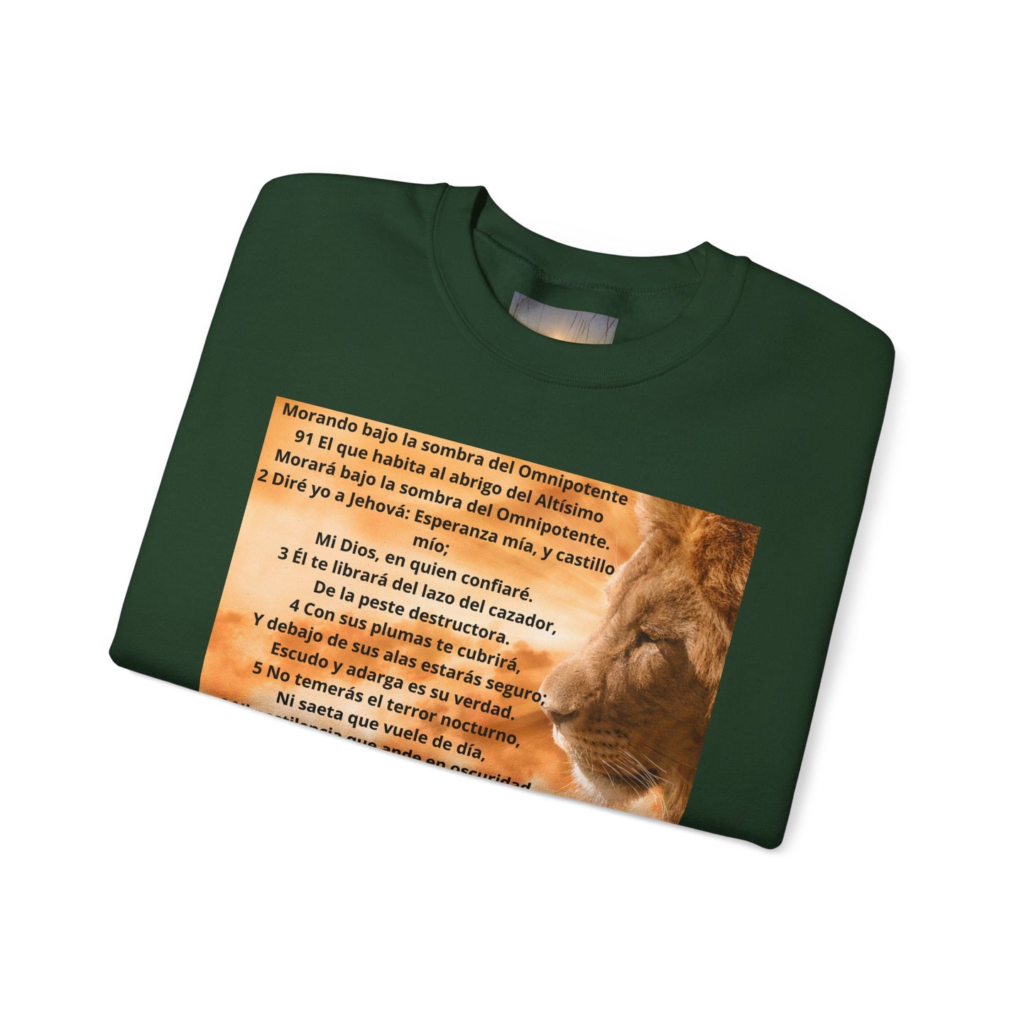 SALMO 91 Inspirational Lion Sweatshirt, Crewneck Sweater, Motivational Gift, Unisex Fashion, Animal Lover Apparel, Cozy Everyday Wear
