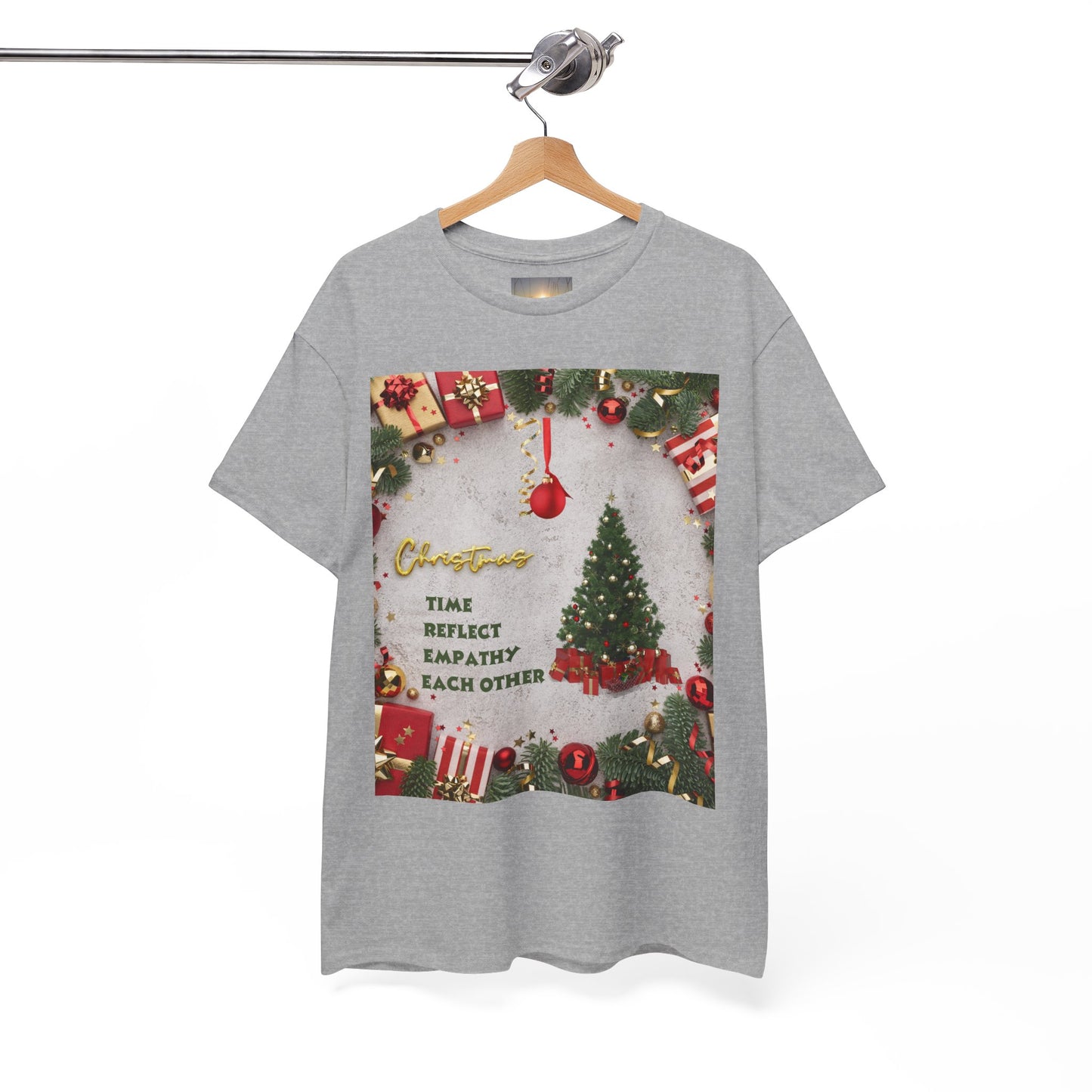 Christmas-Themed Unisex Heavy Cotton Tee, Holiday Gift, Festive Apparel, Family Gatherings, New Year Celebrations, Cute Christmas Shirt