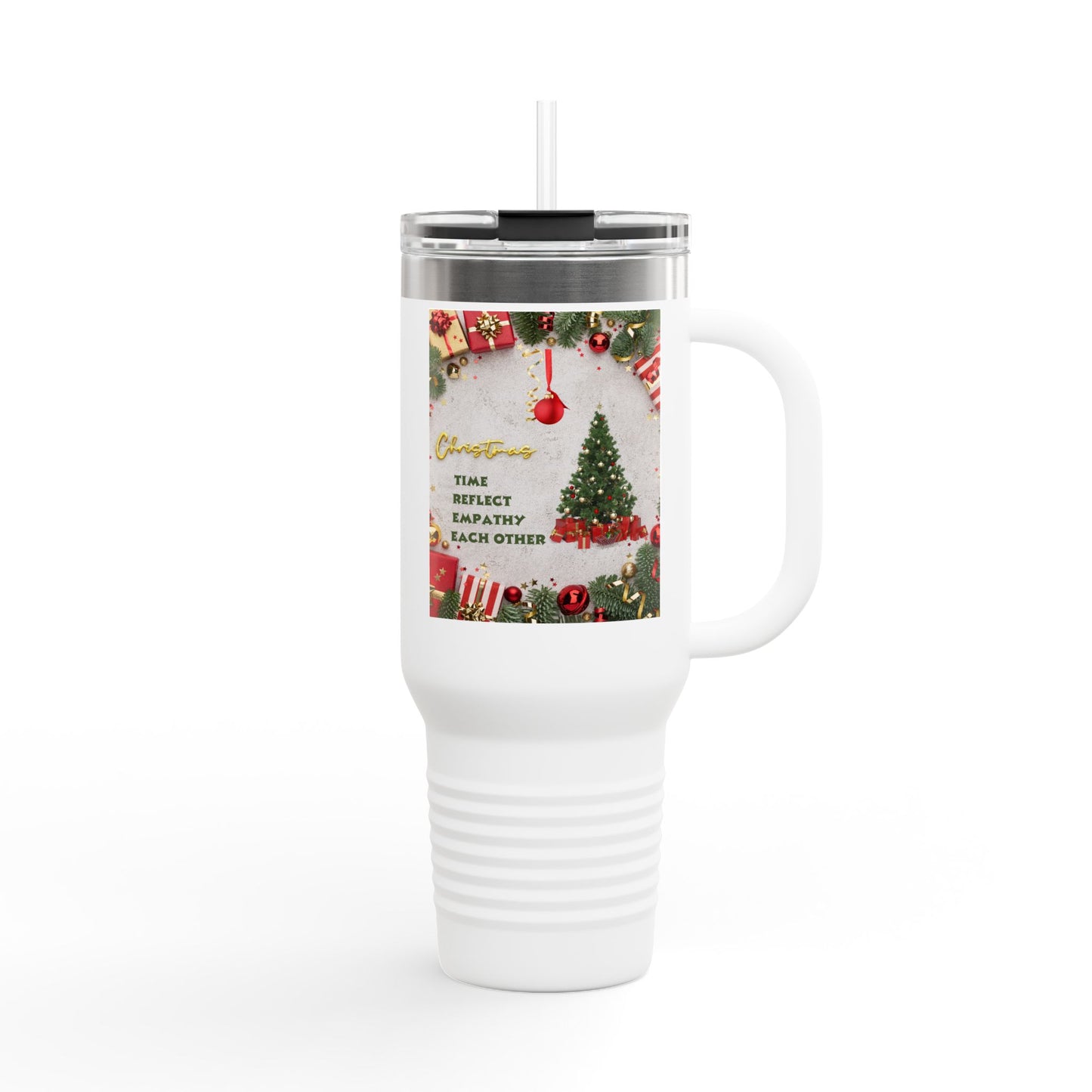 Holiday Insulated Travel Mug, 40oz | Christmas Gift, Travel Coffee Cup, Winter Drinkware, Reusable Mug, Eco-Friendly Beverage Container
