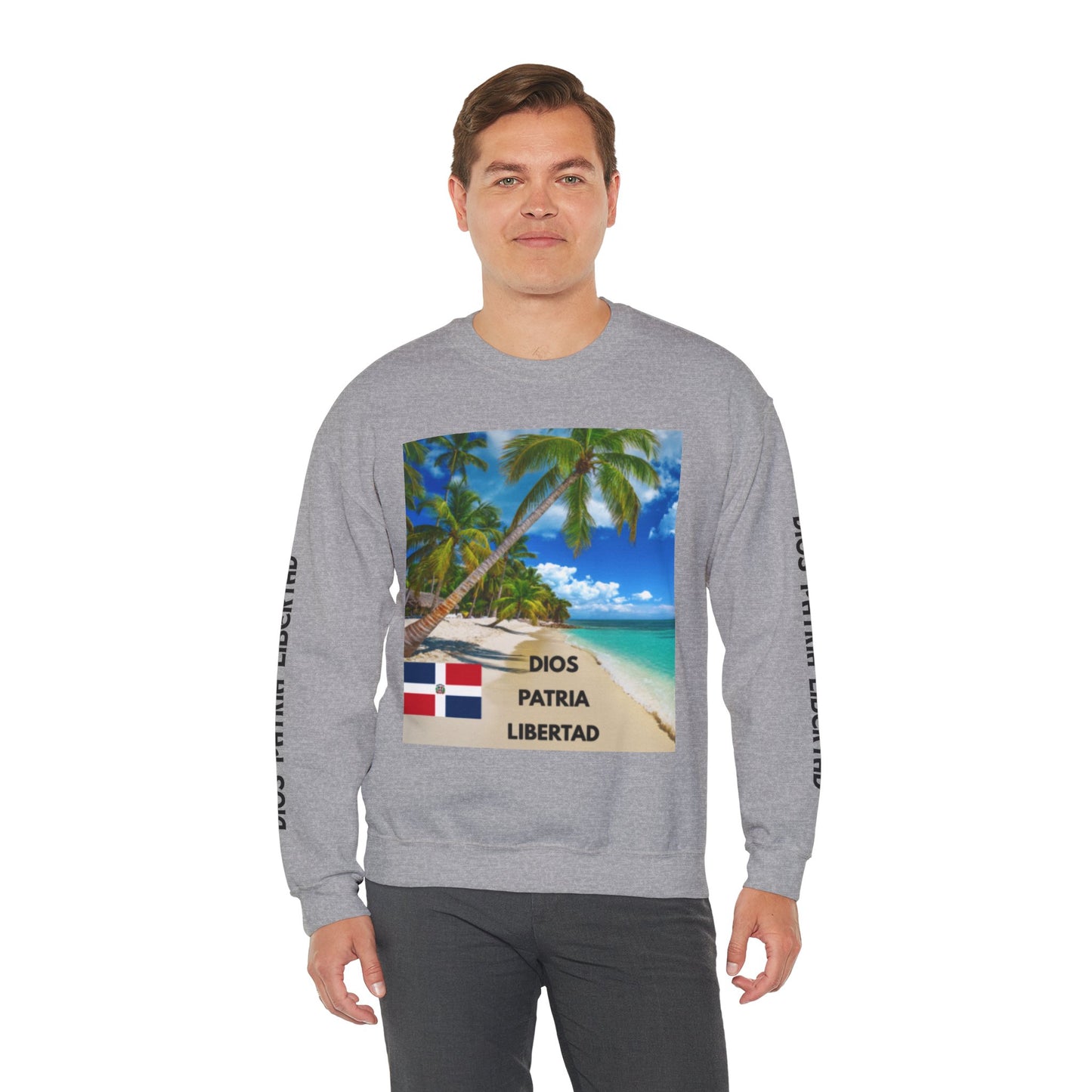 QUISQUEYA HERMOSA Tropical Paradise Sweatshirt - Dios Patria Libertad, Quisqueya Hermosa, Dominican Republic Gift, Beach Vibes, Unisex Crewneck